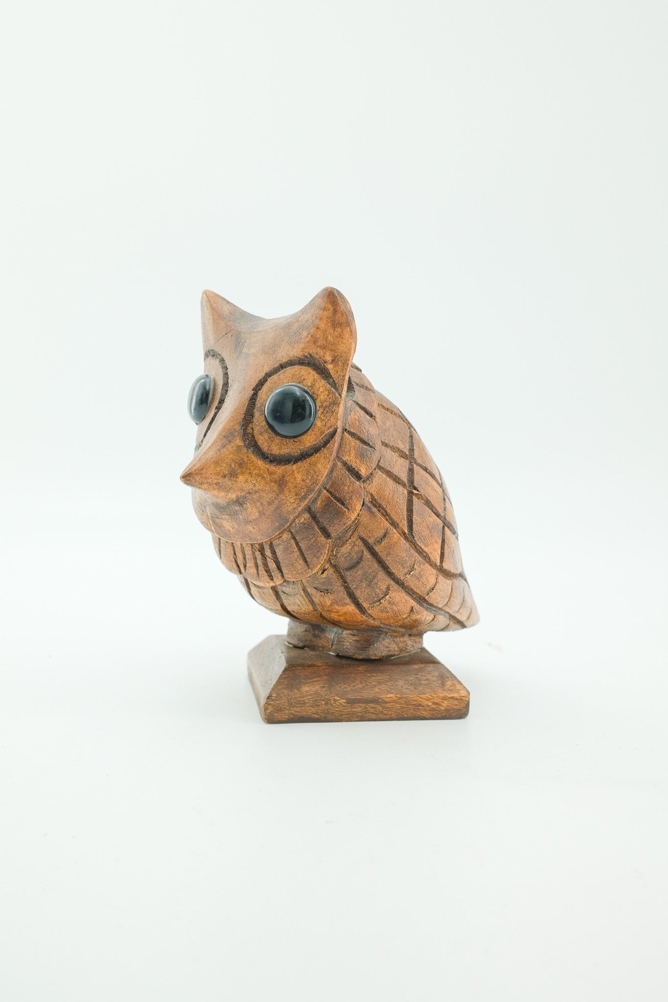Wooden Owl Pen Holder / 木彫りのフクロウ ペンホルダー