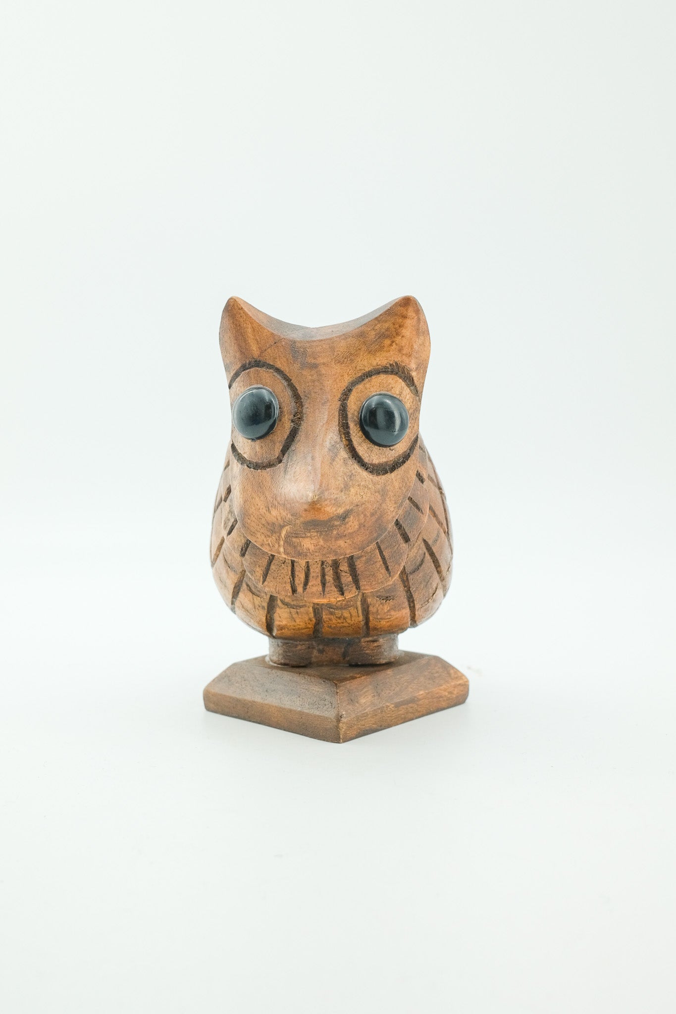 Wooden Owl Pen Holder / 木彫りのフクロウ ペンホルダー