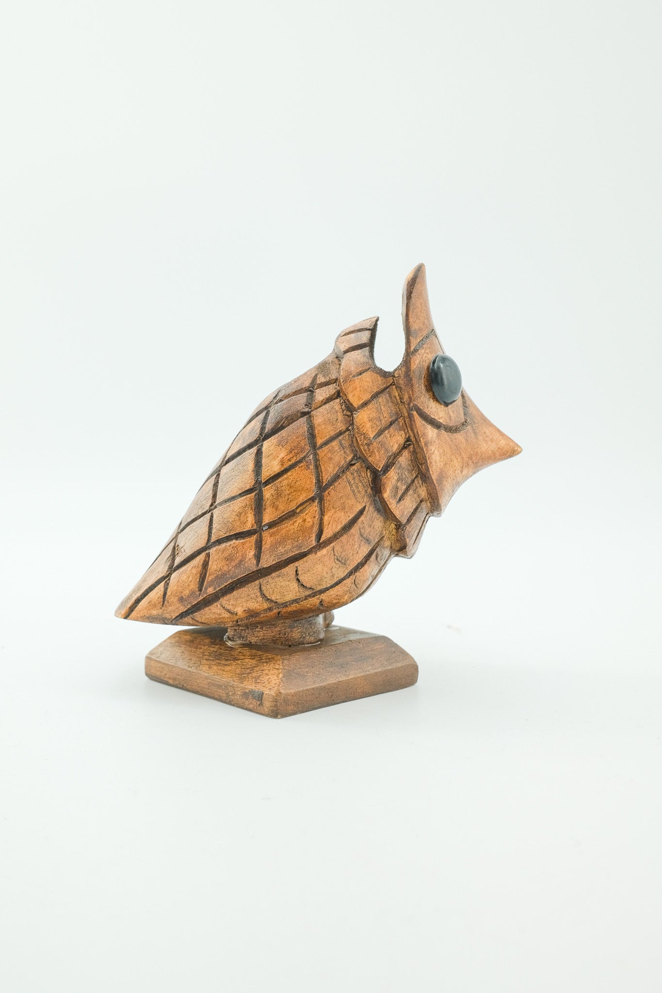 Wooden Owl Pen Holder / 木彫りのフクロウ ペンホルダー