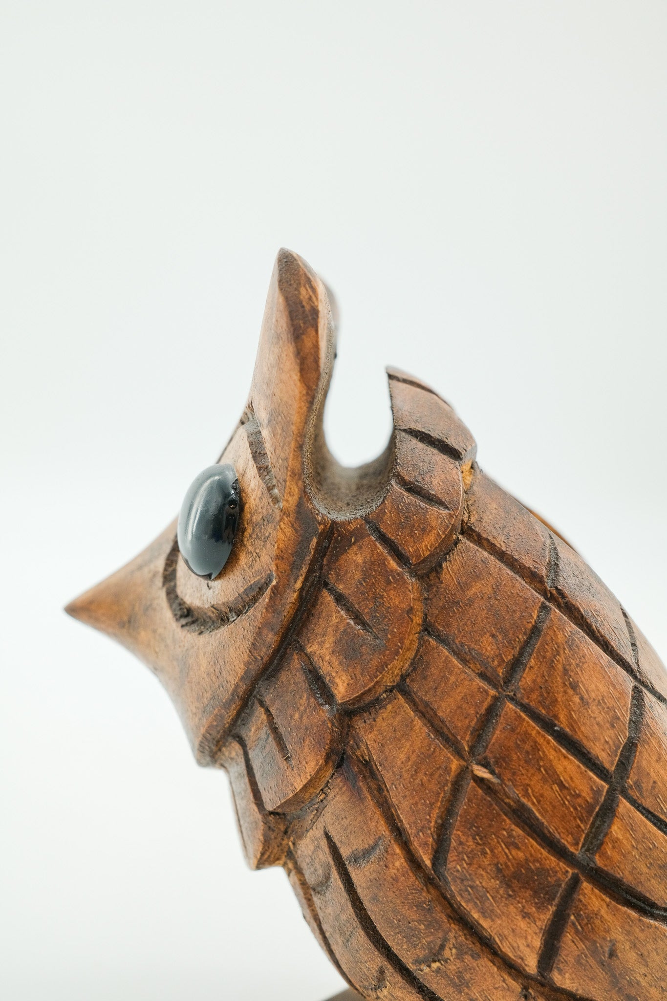 Wooden Owl Pen Holder / 木彫りのフクロウ ペンホルダー
