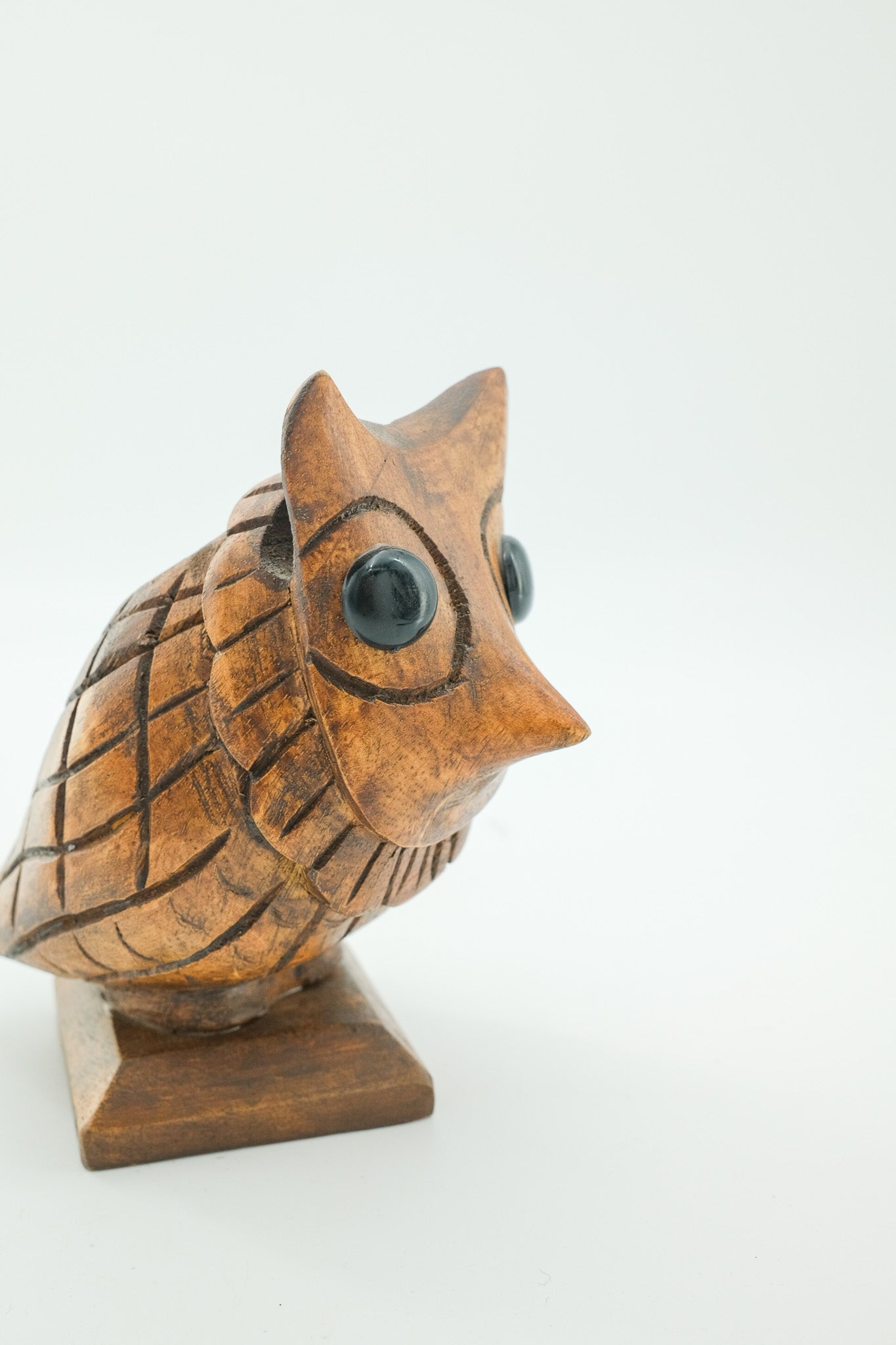 Wooden Owl Pen Holder / 木彫りのフクロウ ペンホルダー