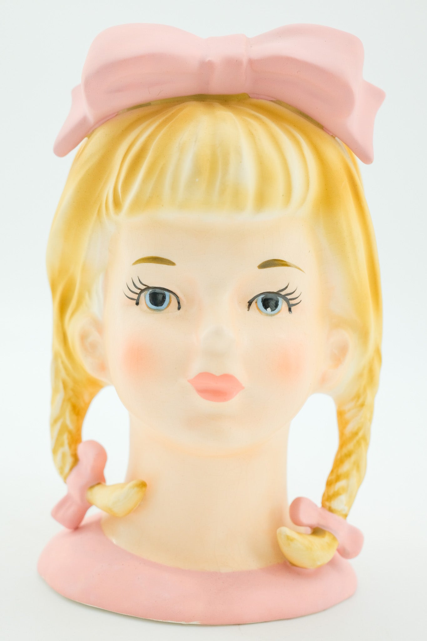 Blonde Girl Head Vase / レフトン女の子のフラワーベース