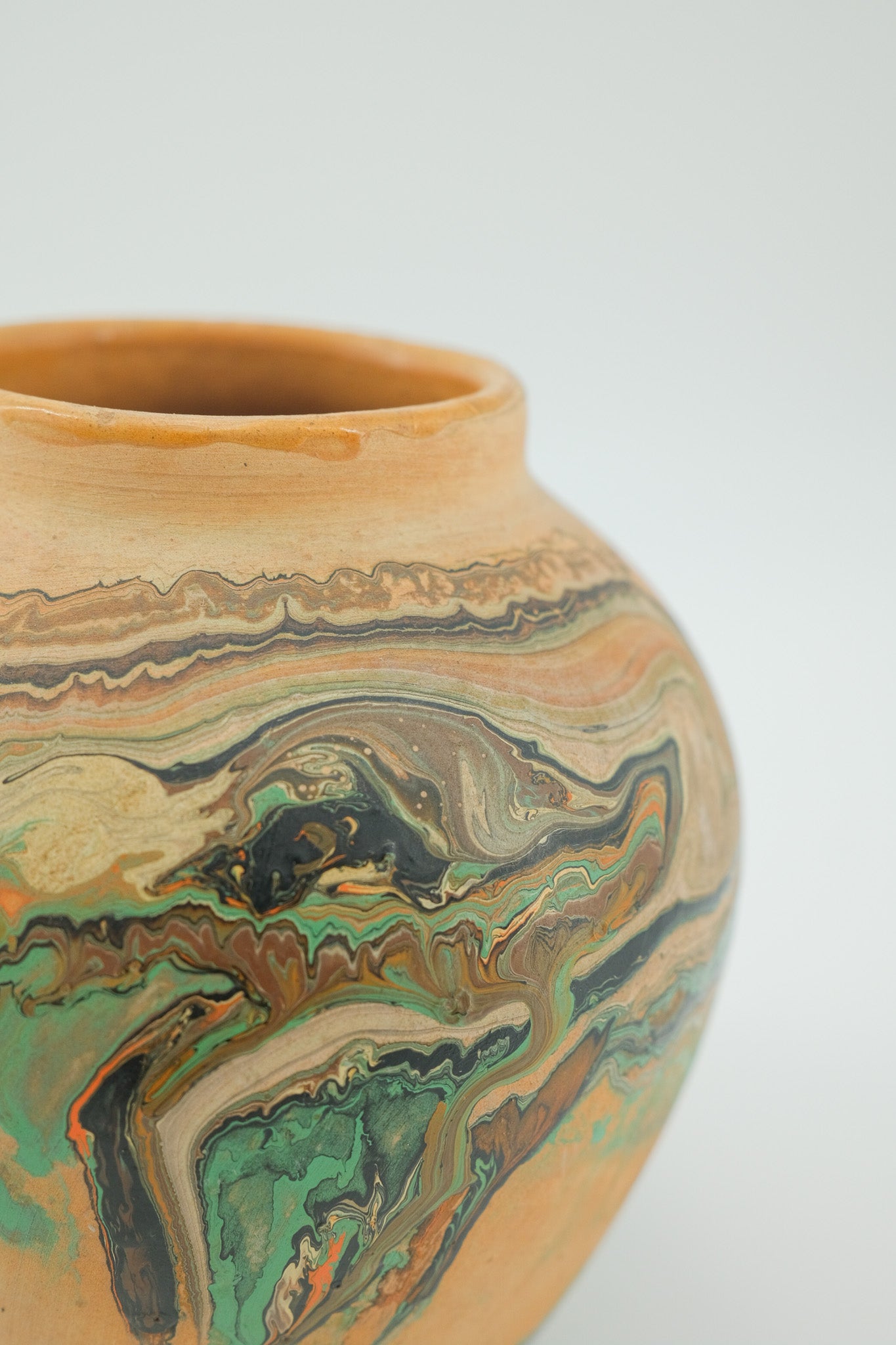 Nemadji Pottery Marble Vase / ネマジポッタリー マーブルフラワーベース