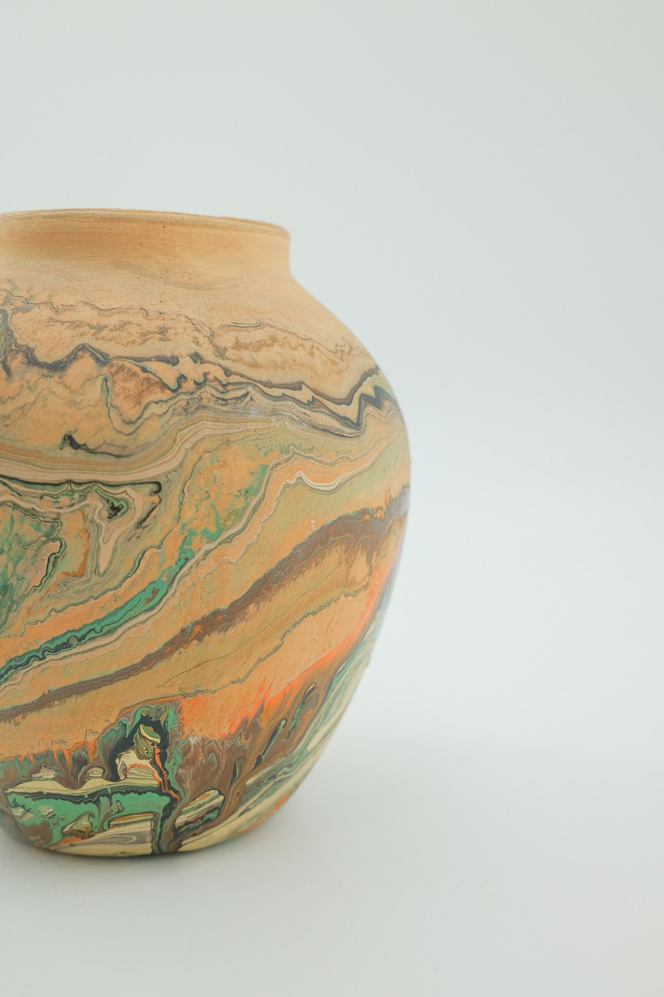 Nemadji Pottery Marble Vase / ネマジポッタリー マーブルフラワーベース