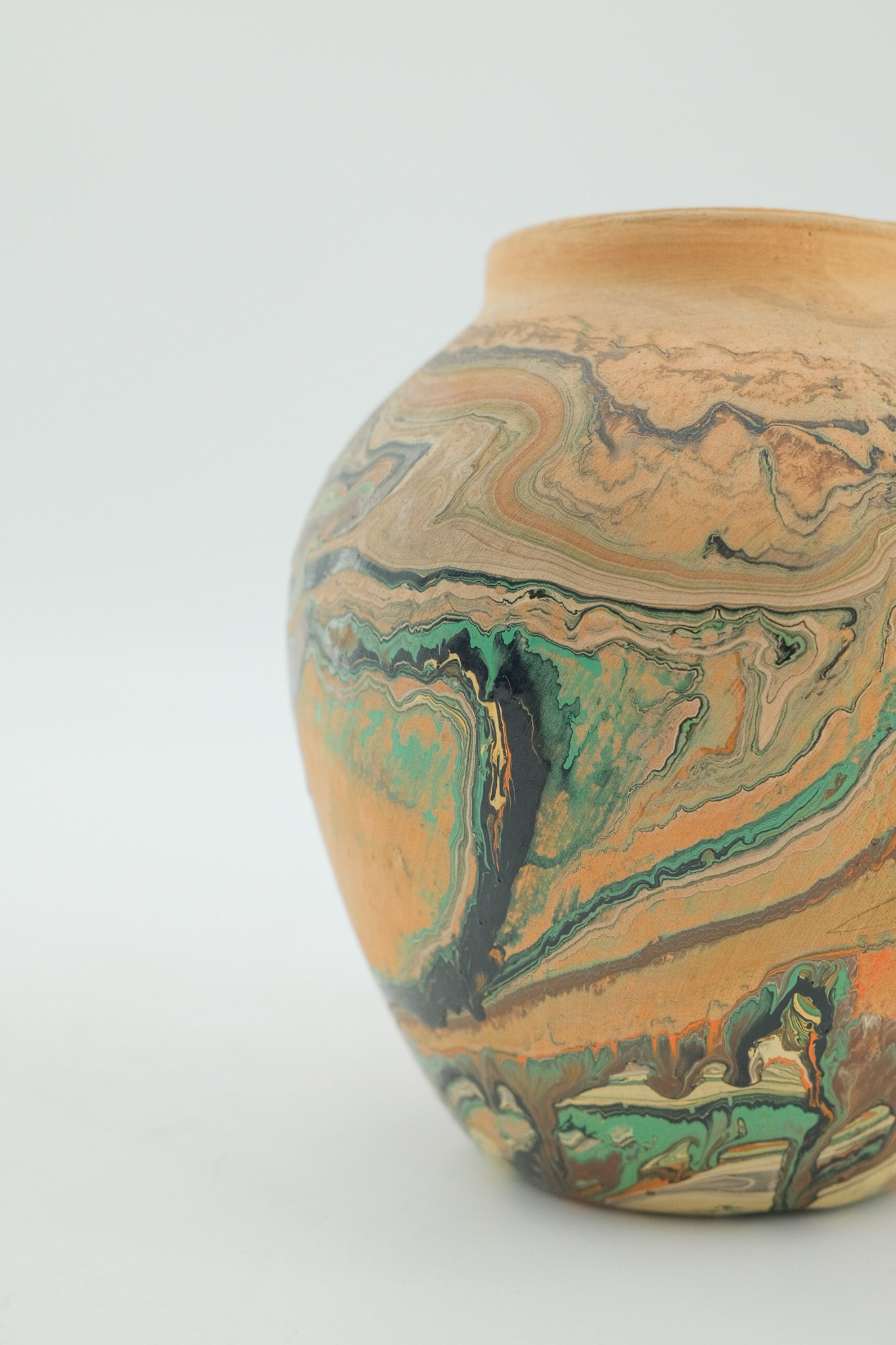 Nemadji Pottery Marble Vase / ネマジポッタリー マーブルフラワーベース