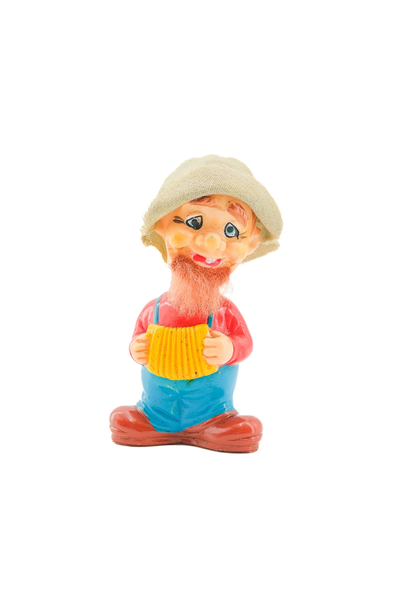 Vintage Wind-up Toy Gnome with Accordion / ゼンマイ式アコーディオンを弾く小人の人形