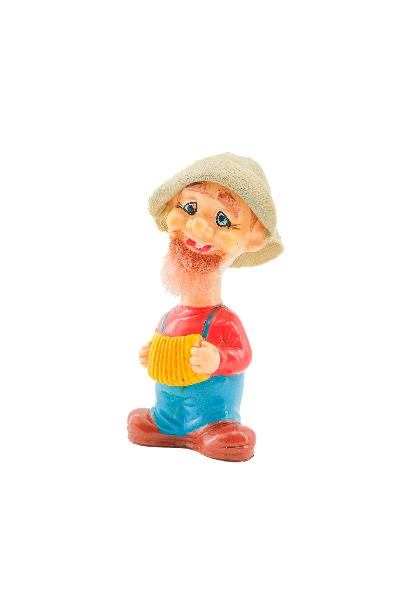 Vintage Wind-up Toy Gnome with Accordion / ゼンマイ式アコーディオンを弾く小人の人形