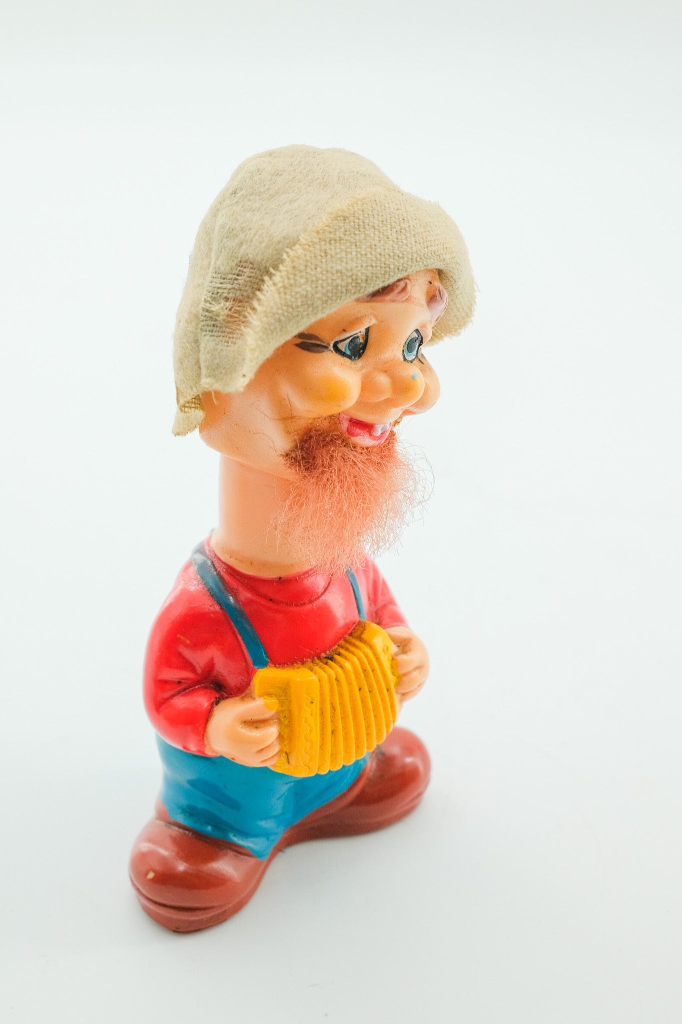 Vintage Wind-up Toy Gnome with Accordion / ゼンマイ式アコーディオンを弾く小人の人形