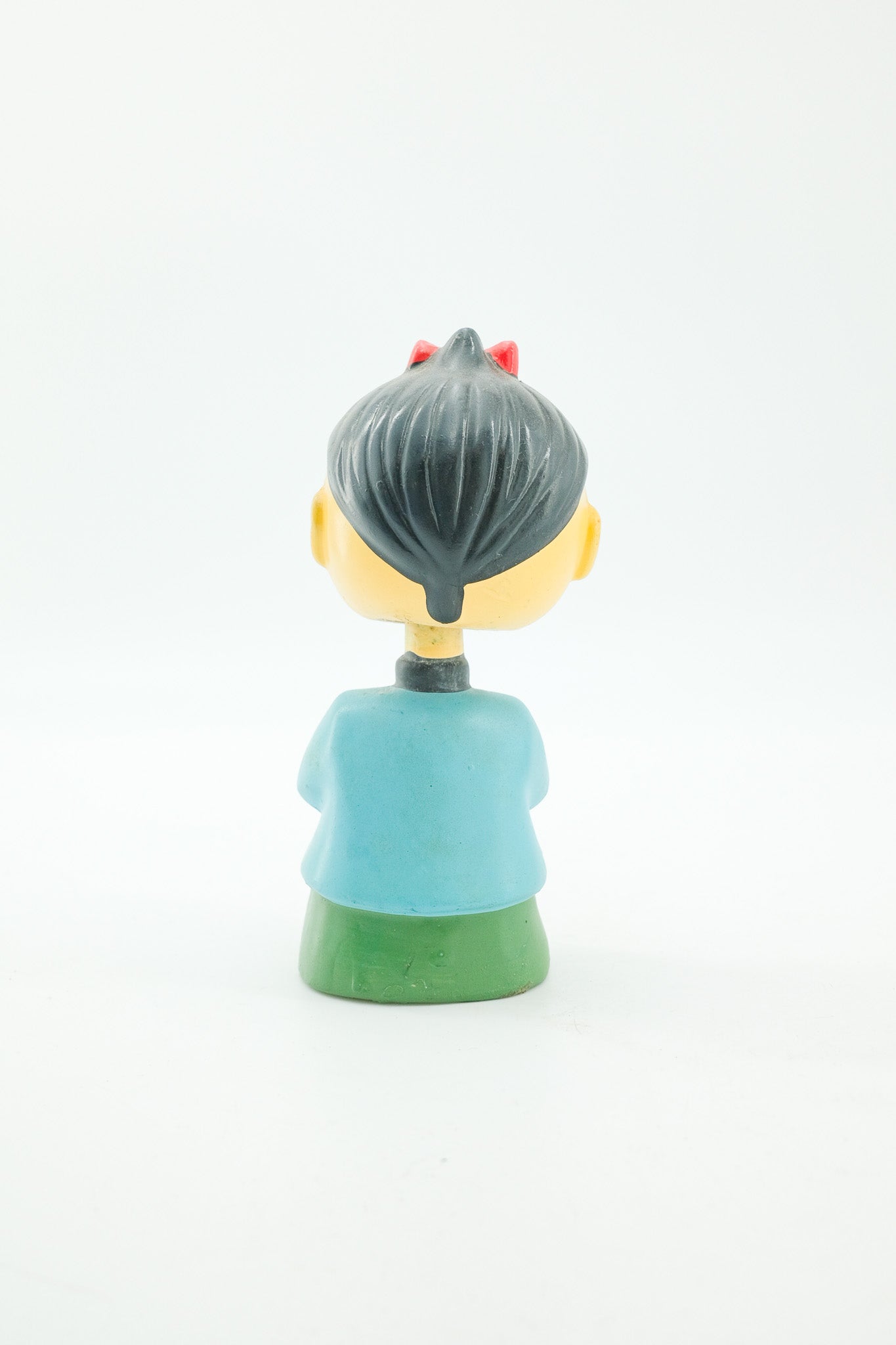Japanese Vintage Bobblehead - Girl with Red Fan / 和製ビンテージ 首振り人形 赤い扇子の女の子
