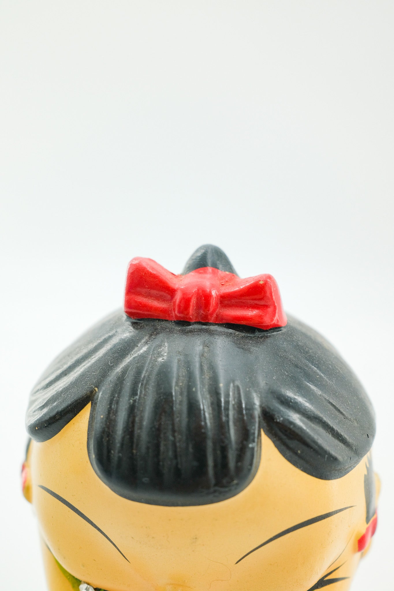 Japanese Vintage Bobblehead - Girl with Red Fan / 和製ビンテージ 首振り人形 赤い扇子の女の子