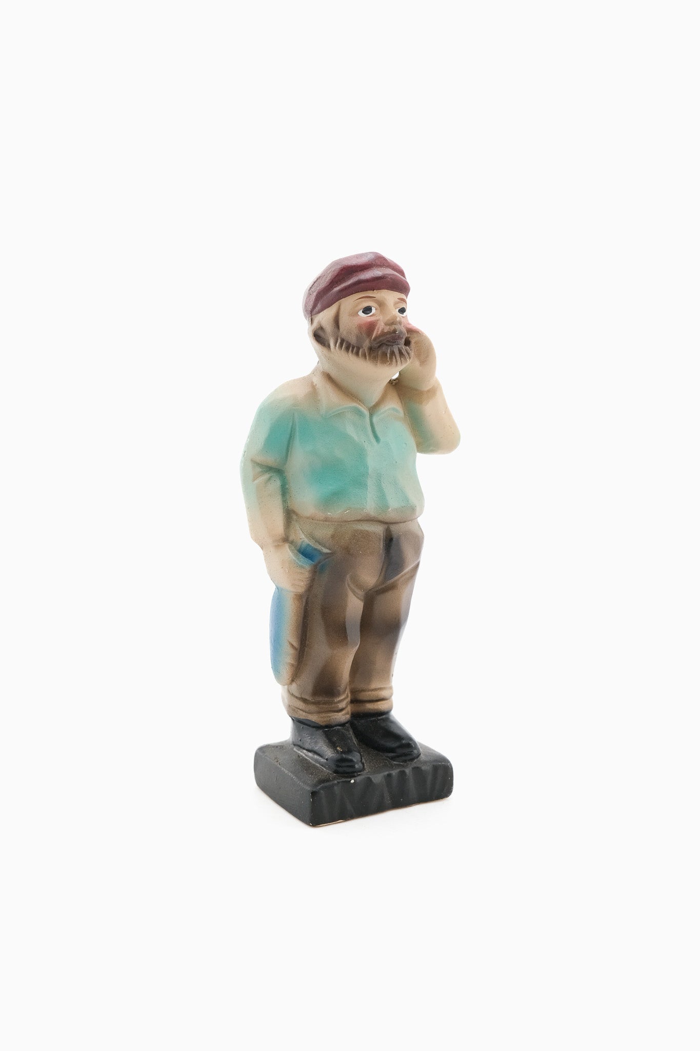 Ceramic Figurine Man / 陶器製 魚を持った男のフィギュア