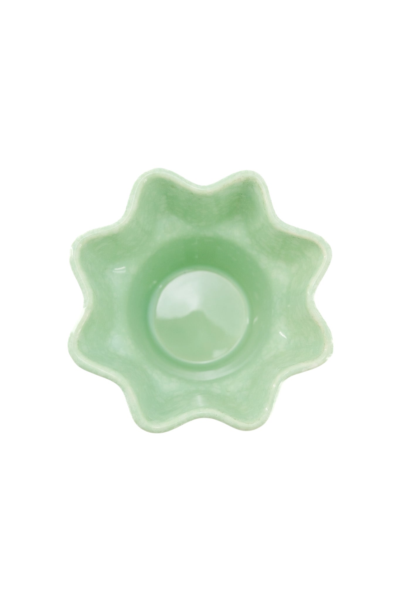 Imperial Glass Green Fluted Bowl / インペリアルガラス グリーン フルーツボウル