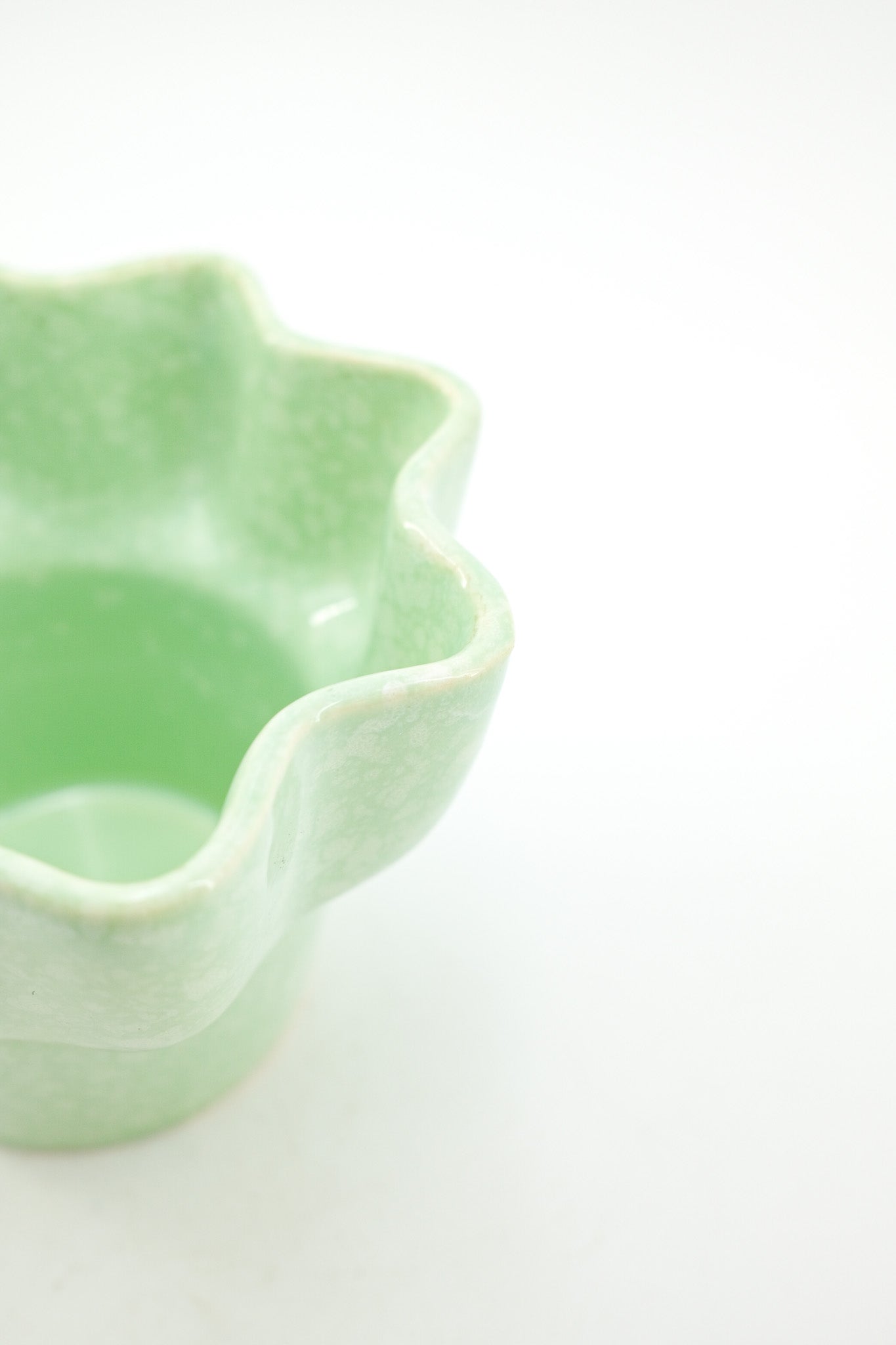 Imperial Glass Green Fluted Bowl / インペリアルガラス グリーン フルーツボウル