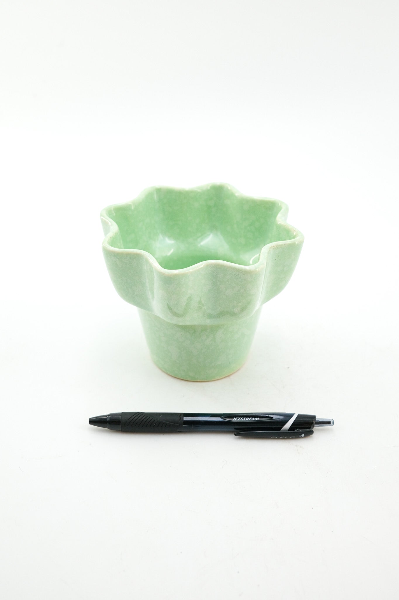 Imperial Glass Green Fluted Bowl / インペリアルガラス グリーン フルーツボウル