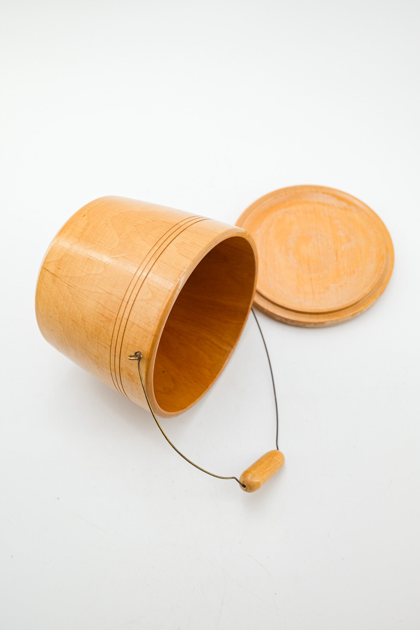 Wooden Bucket with Lid / 木製蓋付きバケツ