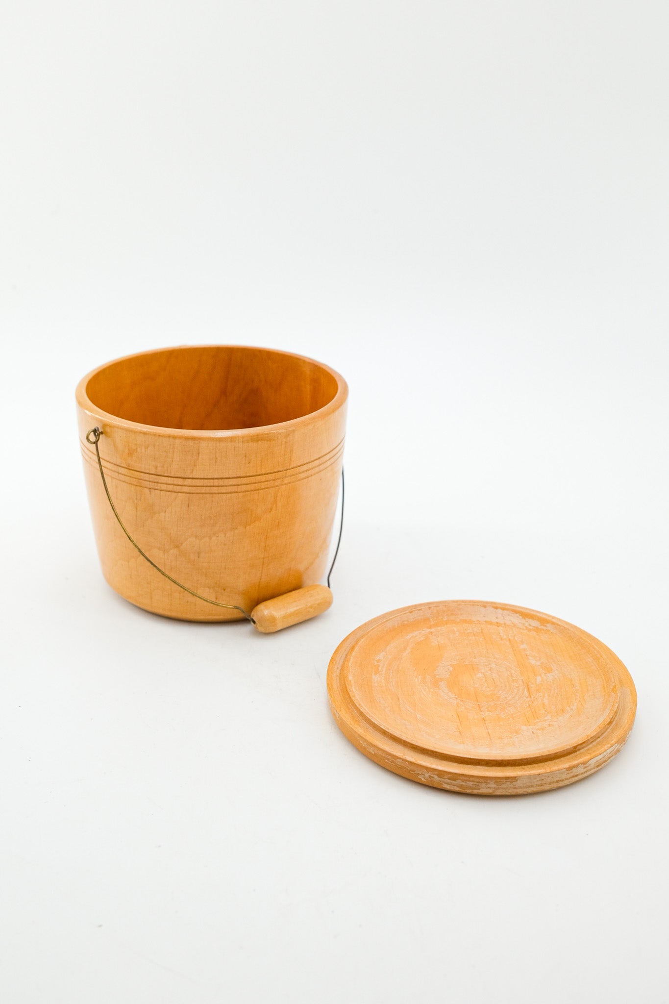Wooden Bucket with Lid / 木製蓋付きバケツ