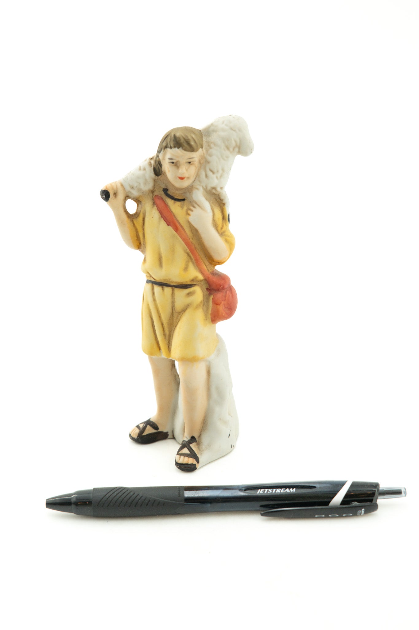 Ceramic Shepherd Figurine / 陶器製の羊飼いのフィギュア