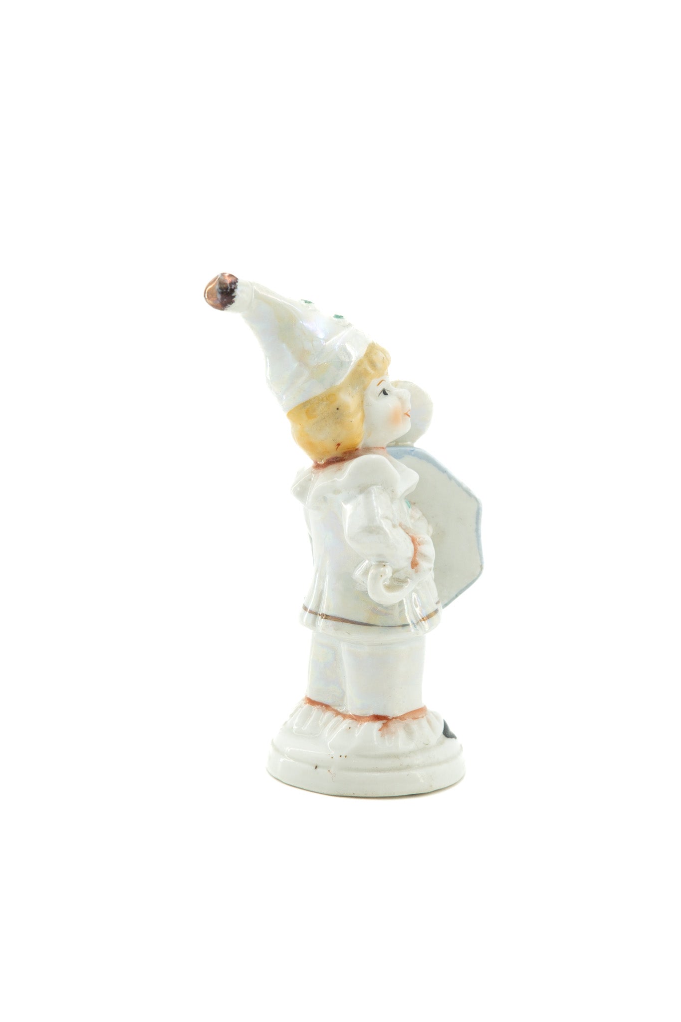 Pierrot Figurine with Umbrella / ピエロと傘の陶器人形