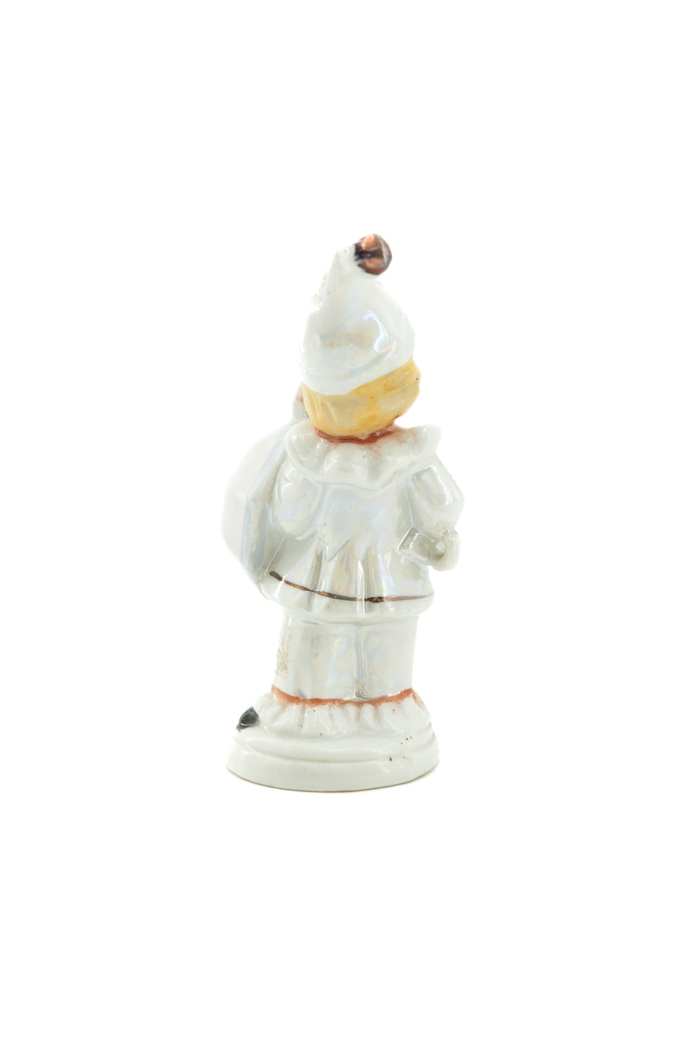 Pierrot Figurine with Umbrella / ピエロと傘の陶器人形