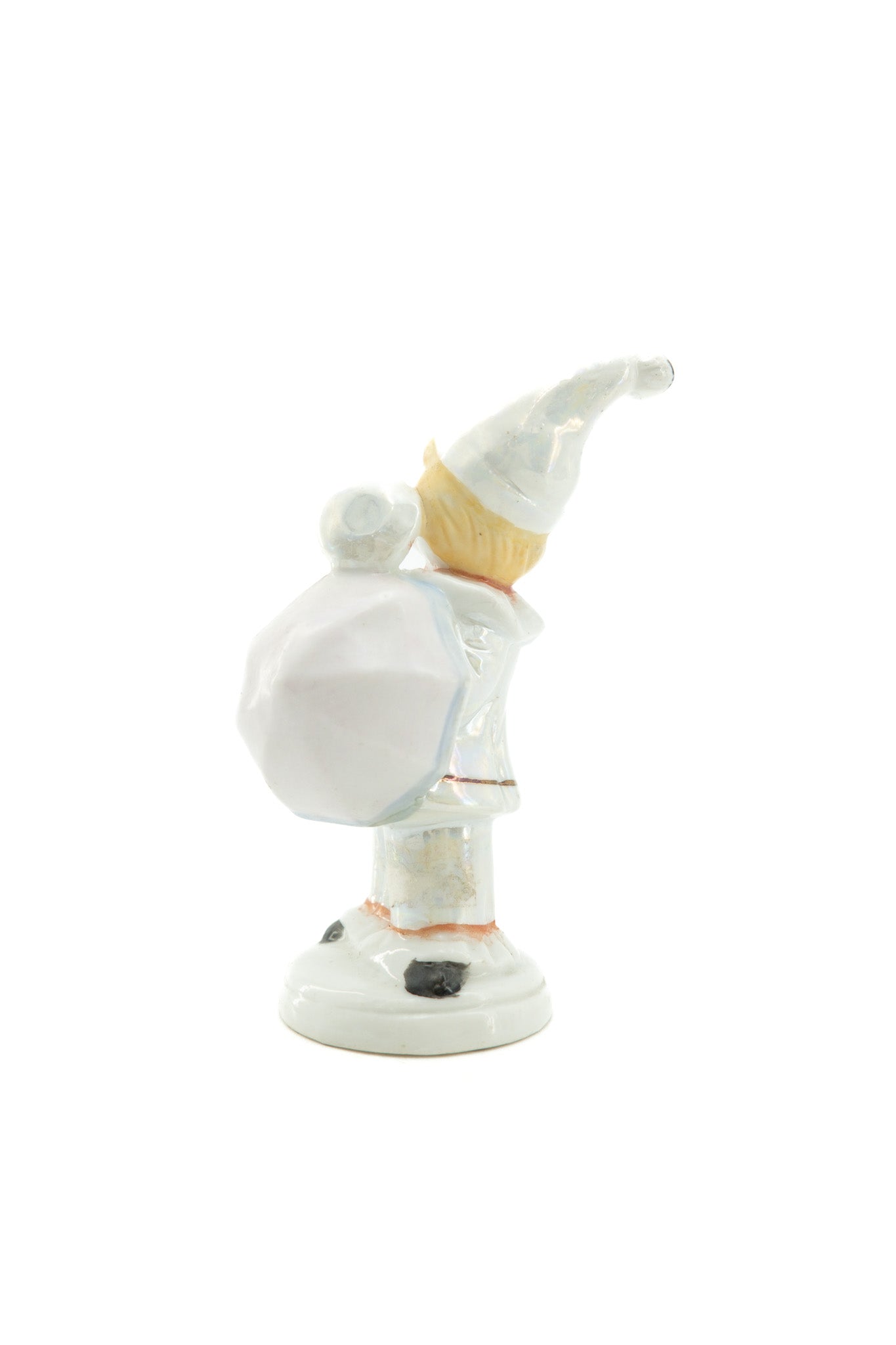 Pierrot Figurine with Umbrella / ピエロと傘の陶器人形