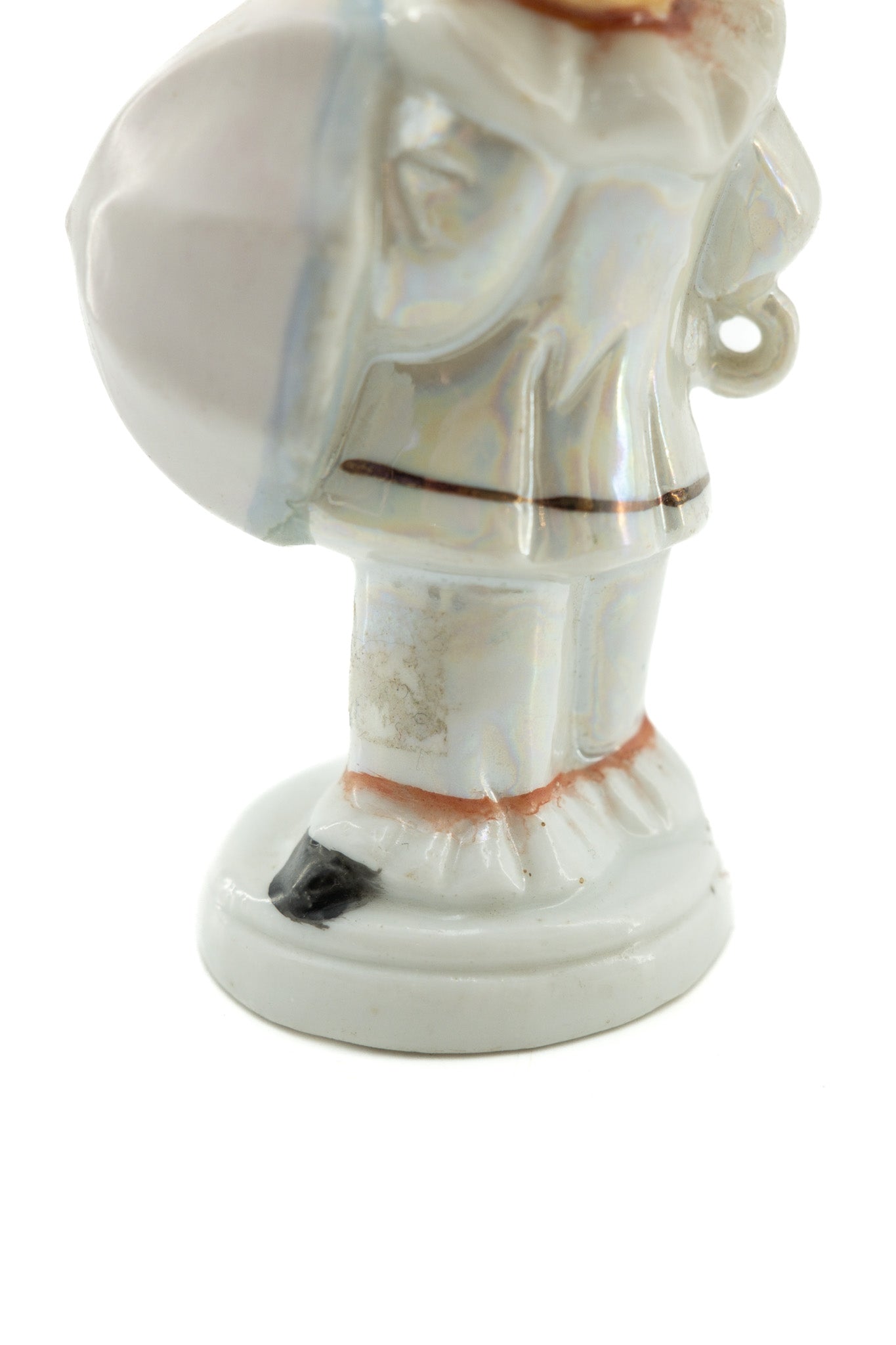 Pierrot Figurine with Umbrella / ピエロと傘の陶器人形