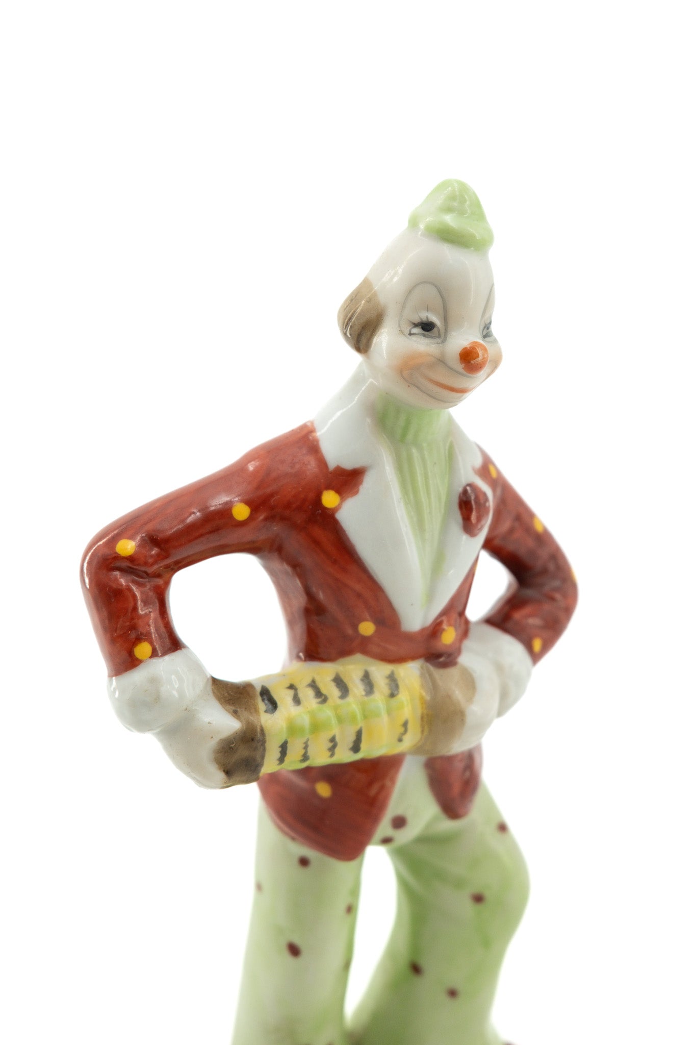 Clown Figurine with Accordion / アコーディオンを弾くピエロの人形
