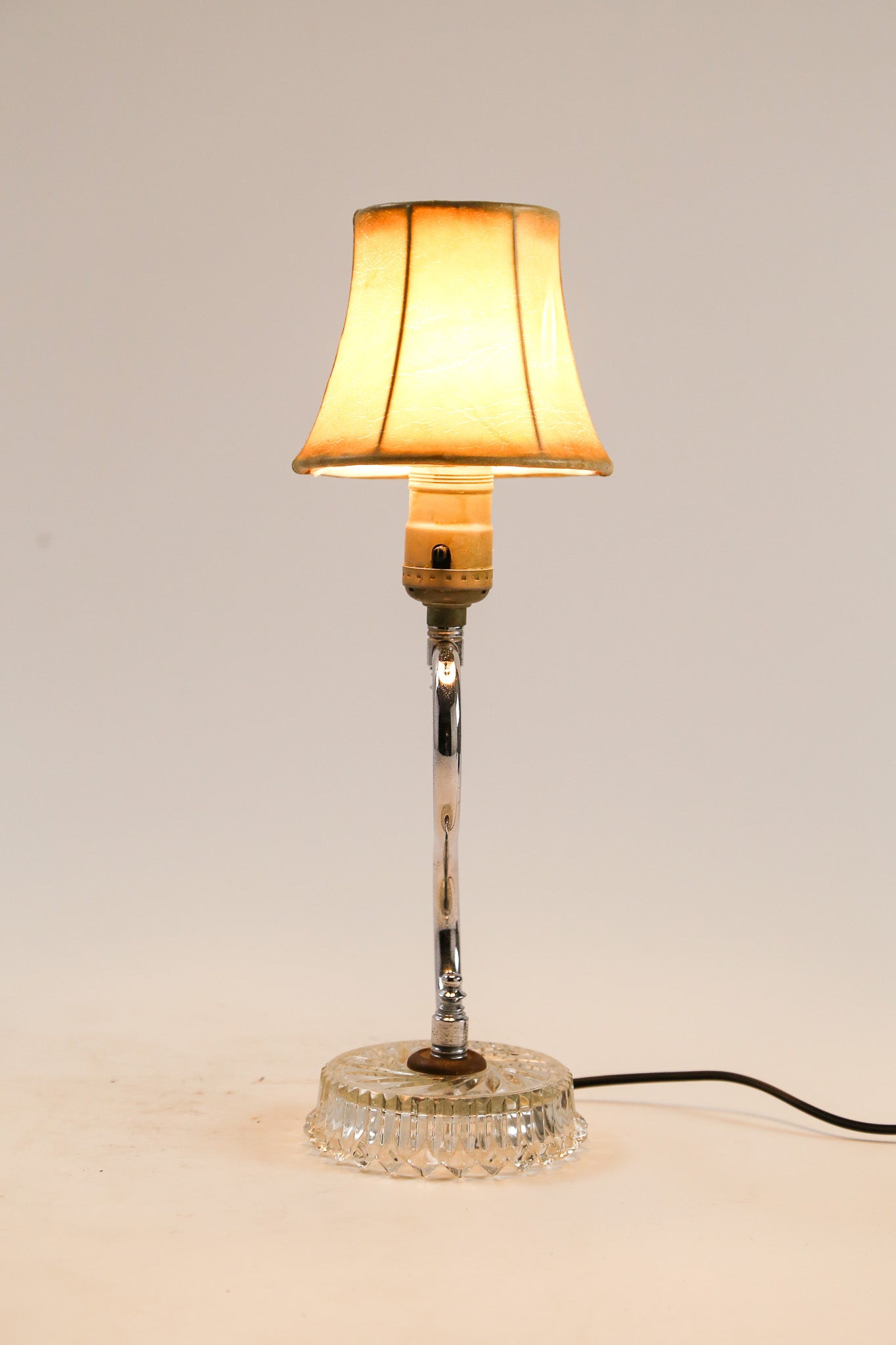 Beige Glass Base & Fabric Shade Desk Light / ベージュ ガラスベース×布シェード デスクライト