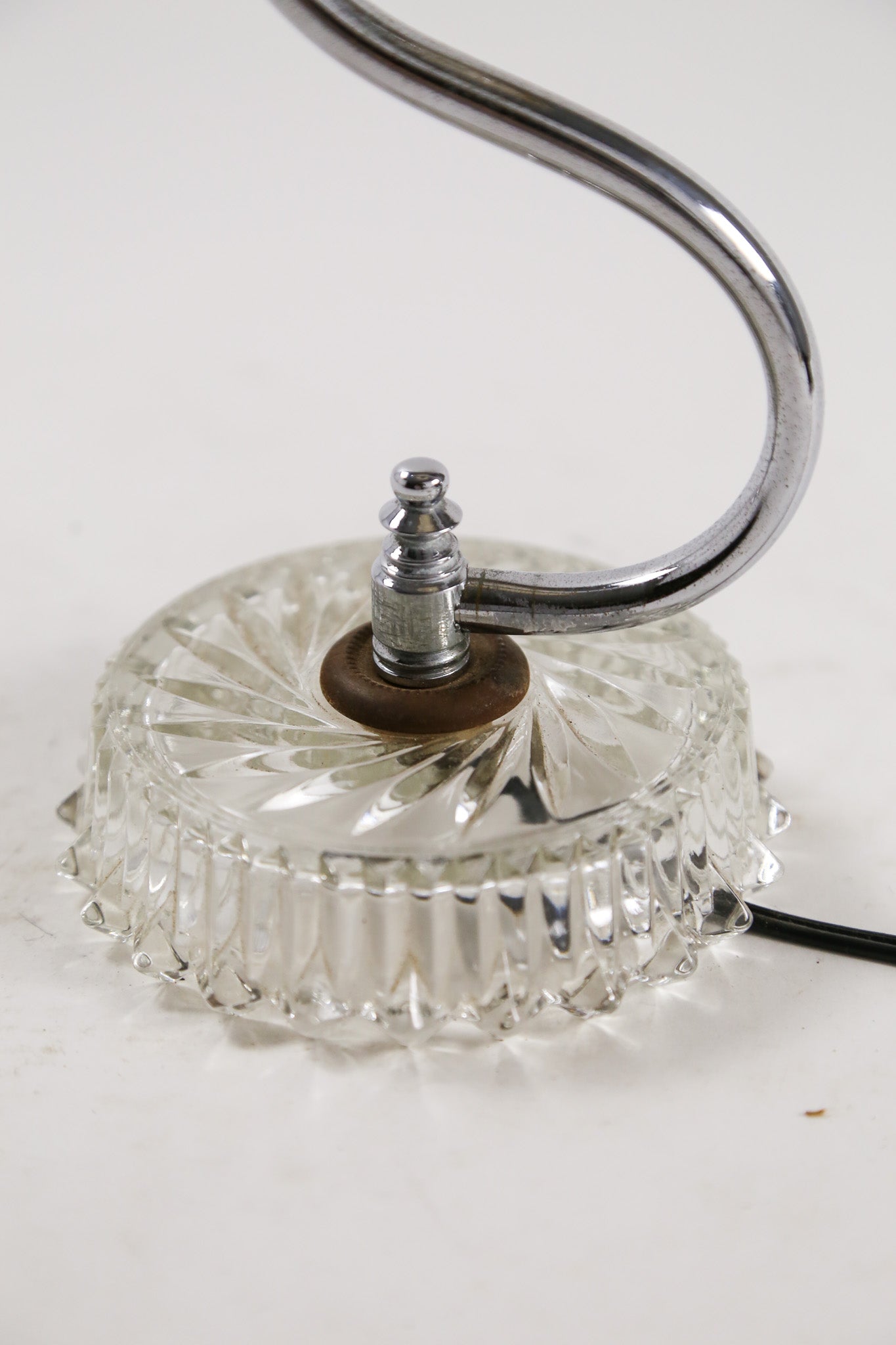 Beige Glass Base & Fabric Shade Desk Light / ベージュ ガラスベース×布シェード デスクライト