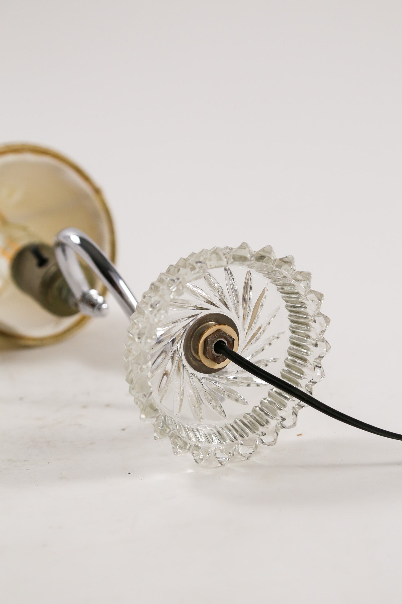 Beige Glass Base & Fabric Shade Desk Light / ベージュ ガラスベース×布シェード デスクライト