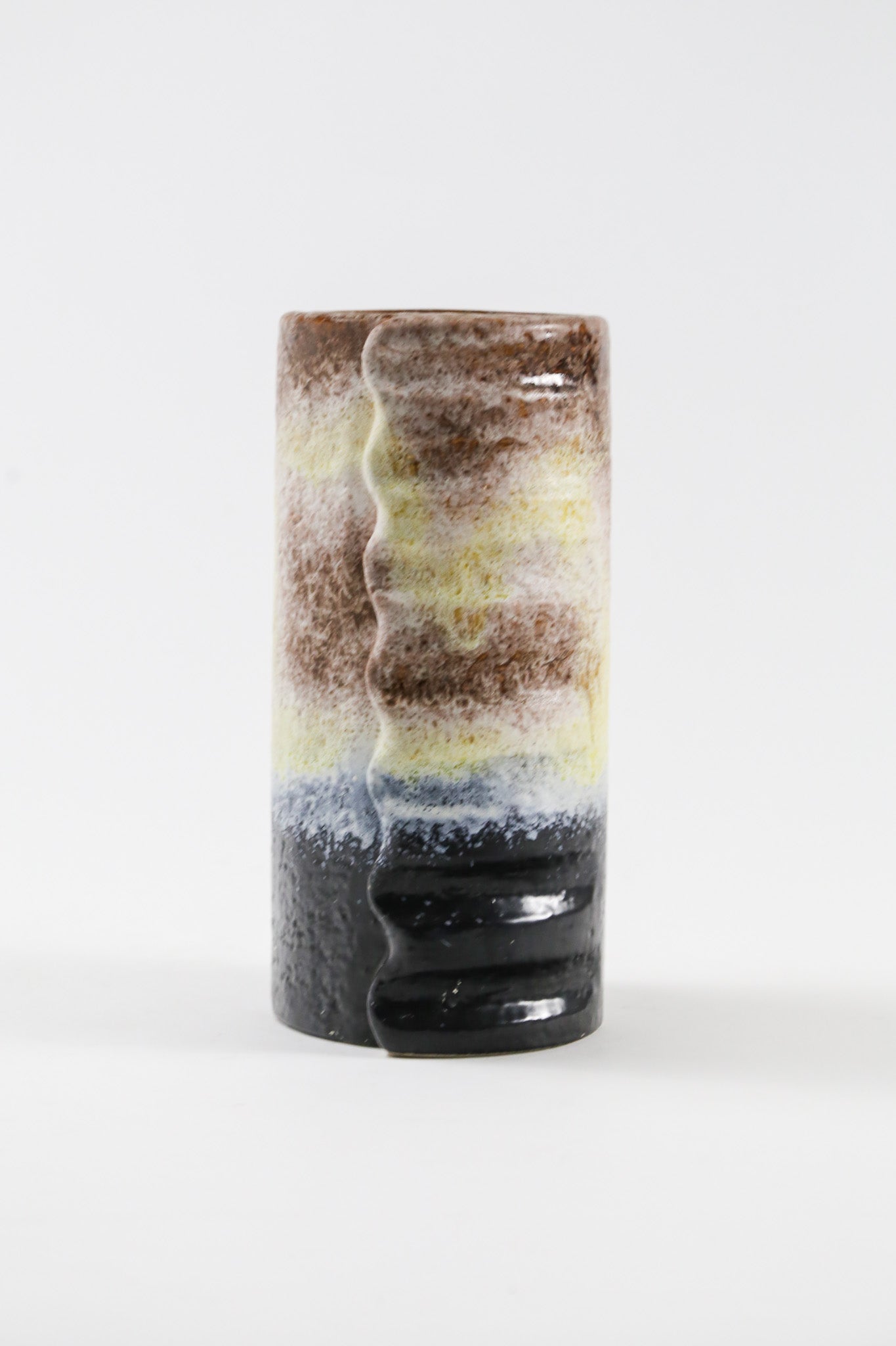 Yellow x Brown x Black Fat Lava Vase / 黄×茶×黒 ファットラバ 花器