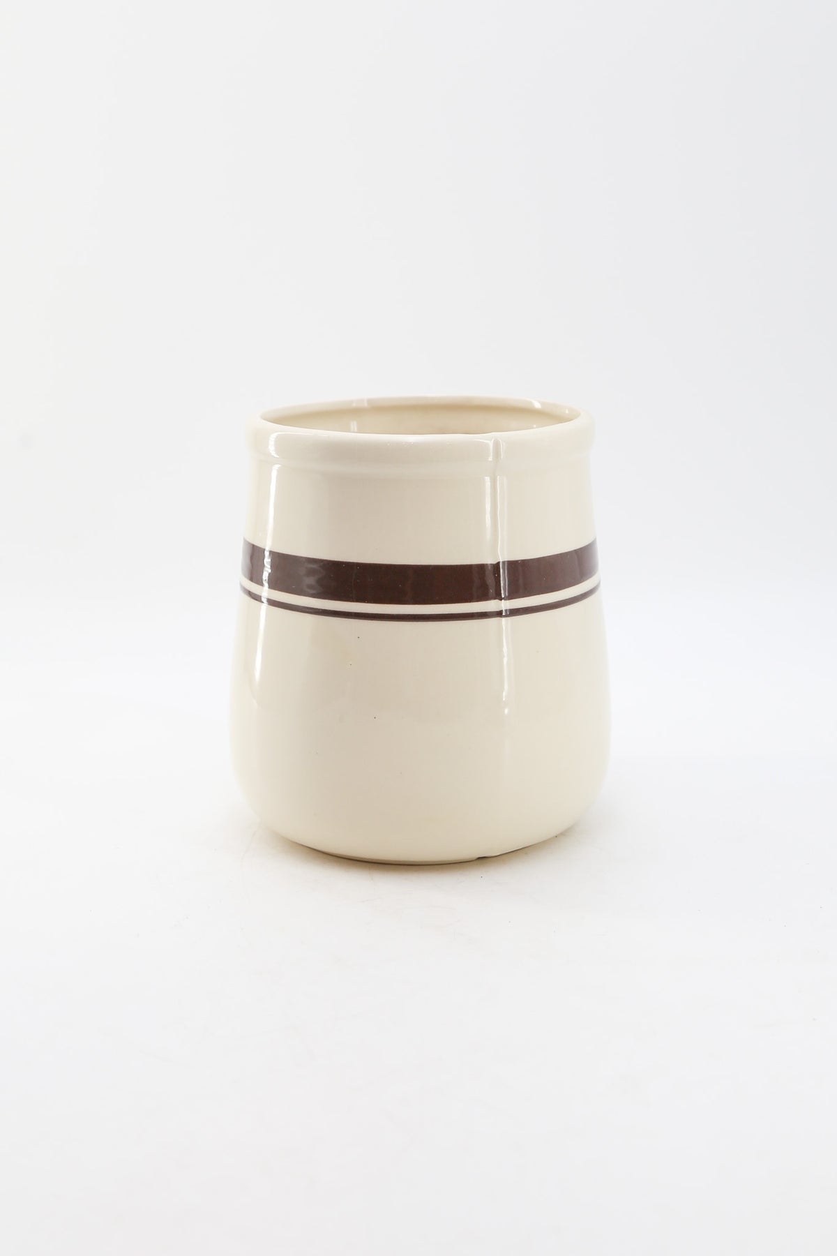 McCoy Brown Banded Stoneware Pot / マッコイ 陶器プランター ポット