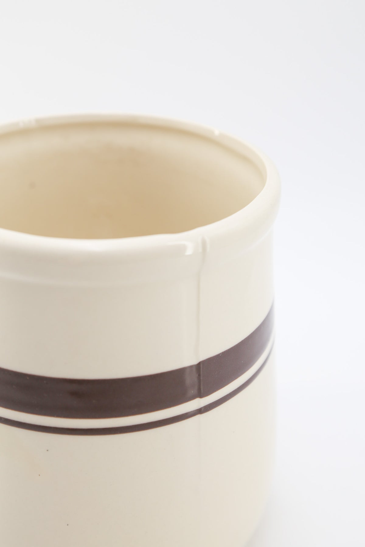 McCoy Brown Banded Stoneware Pot / マッコイ 陶器プランター ポット