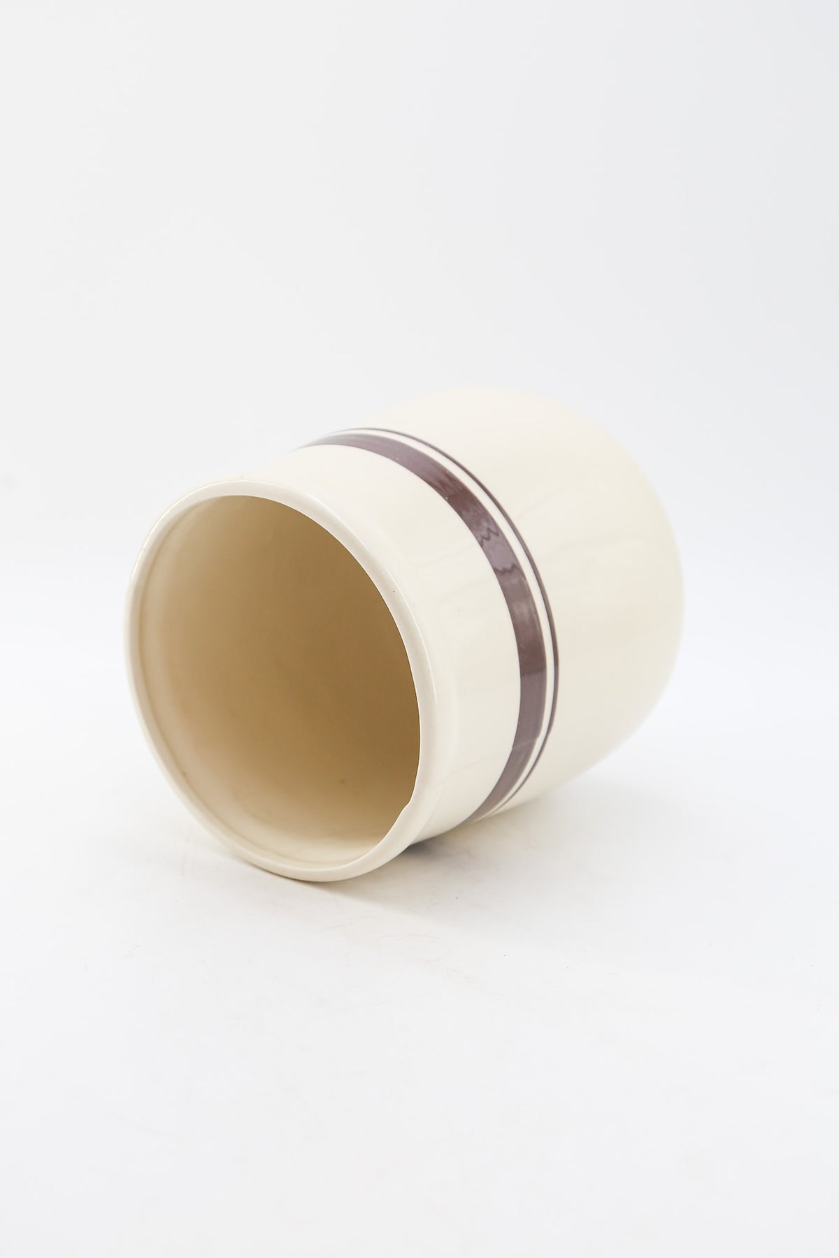 McCoy Brown Banded Stoneware Pot / マッコイ 陶器プランター ポット