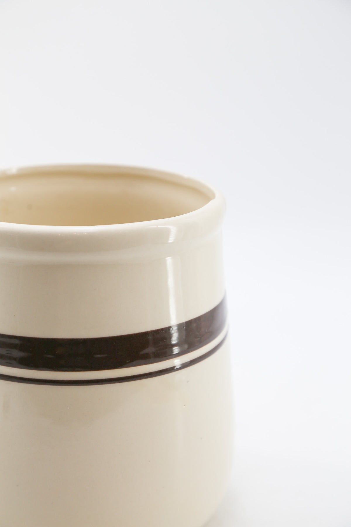 McCoy Brown Banded Stoneware Pot / マッコイ 陶器プランター ポット