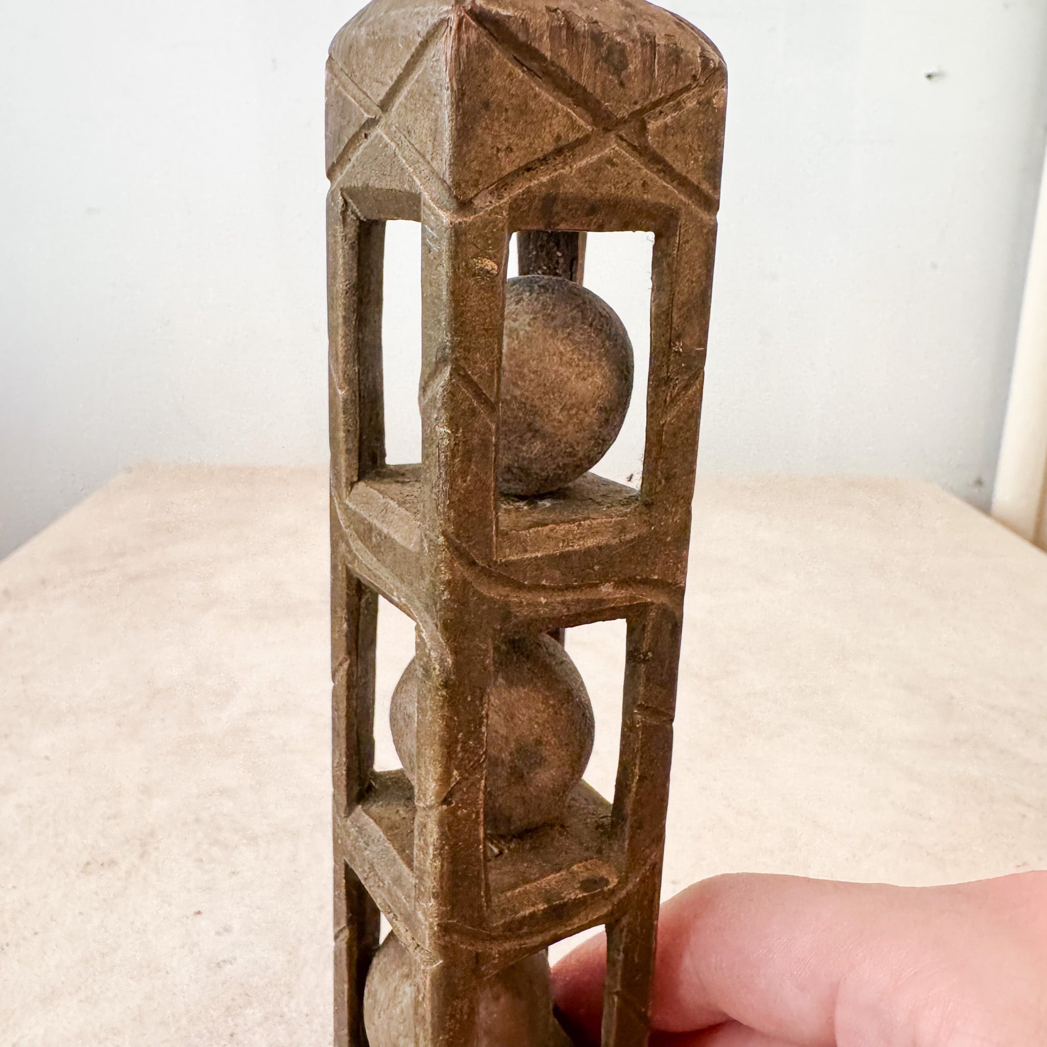 Wooden Carving Object / 木製木彫りのオブジェ