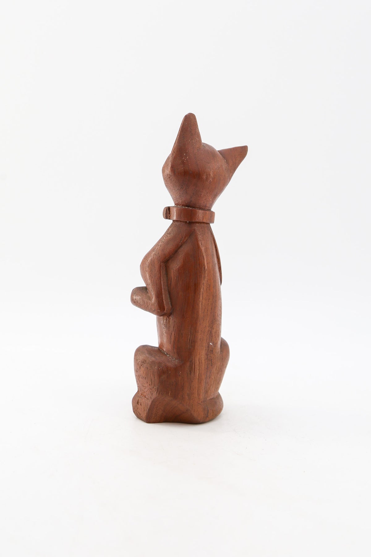 Wooden Cat Figurine / 木彫りの猫のオブジェ(拳を構える猫)