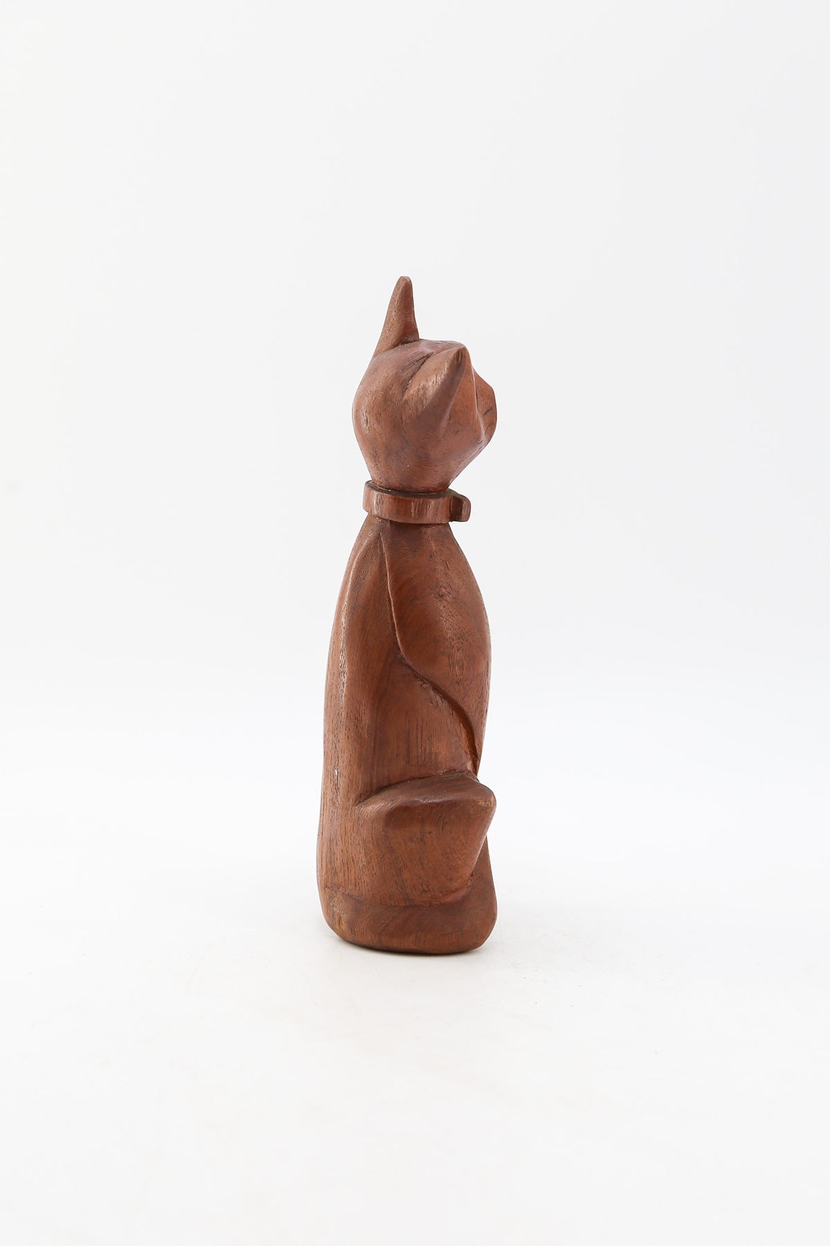 Wooden Cat Figurine / 木彫りの猫のオブジェ(拳を構える猫)