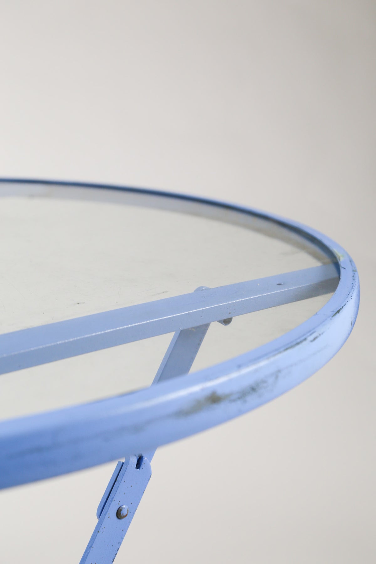 Folding Cafe Table with Glass Top / ガラス天板 フォールディングカフェテーブル