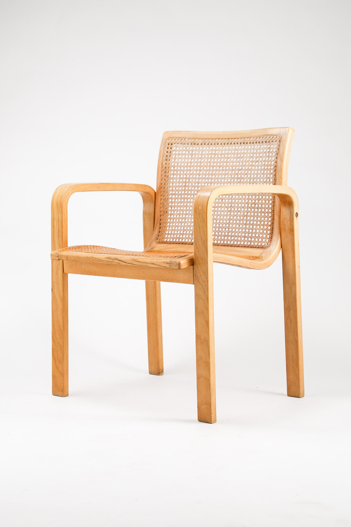 1970s Beechwood & Cane Armchair by Olivo Pietro / 1970年代 Olivo Pietro ビーチ材＆ラタン アームチェア