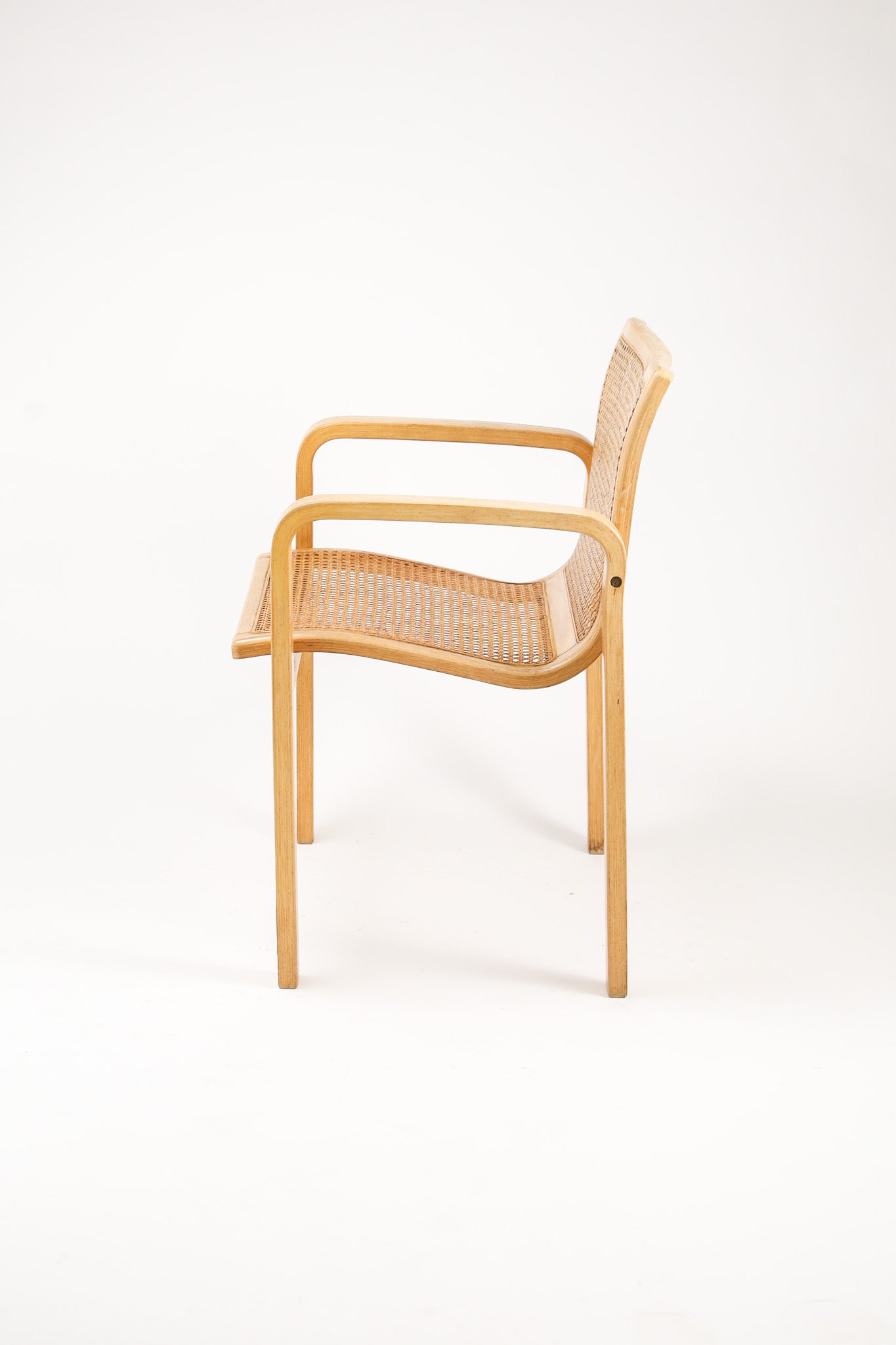 1970s Beechwood & Cane Armchair by Olivo Pietro / 1970年代 Olivo Pietro ビーチ材＆ラタン アームチェア