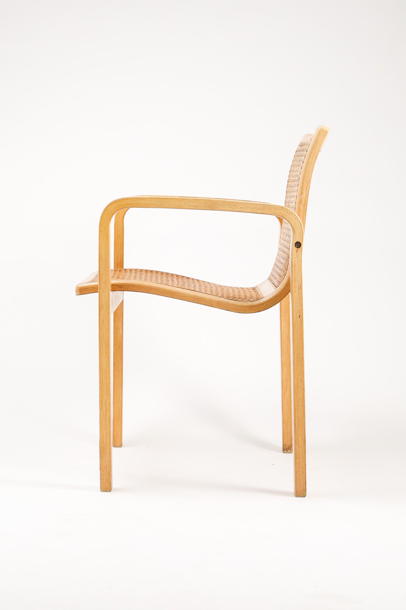1970s Beechwood & Cane Armchair by Olivo Pietro / 1970年代 Olivo Pietro ビーチ材＆ラタン アームチェア