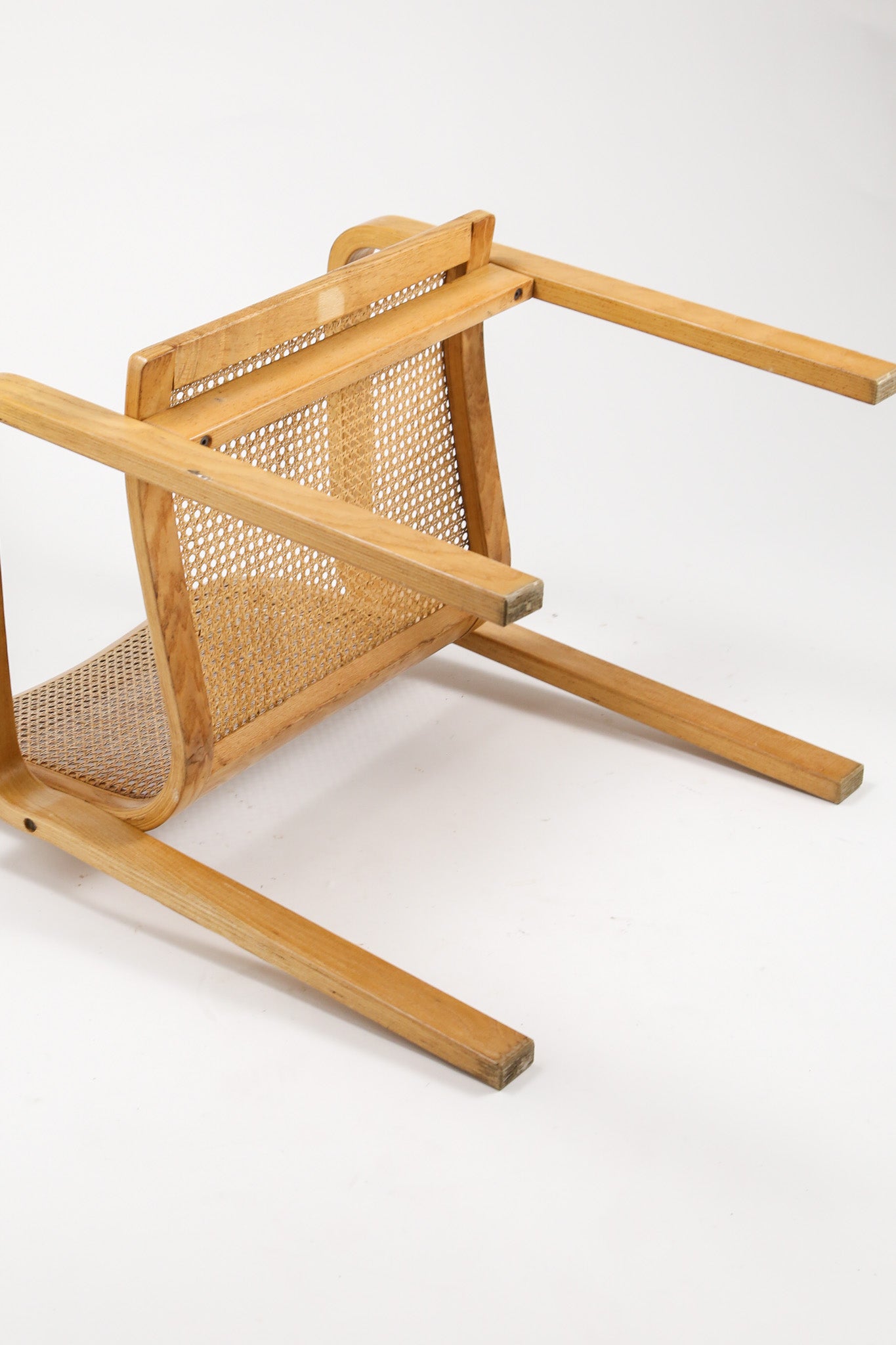 1970s Beechwood & Cane Armchair by Olivo Pietro / 1970年代 Olivo Pietro ビーチ材＆ラタン アームチェア