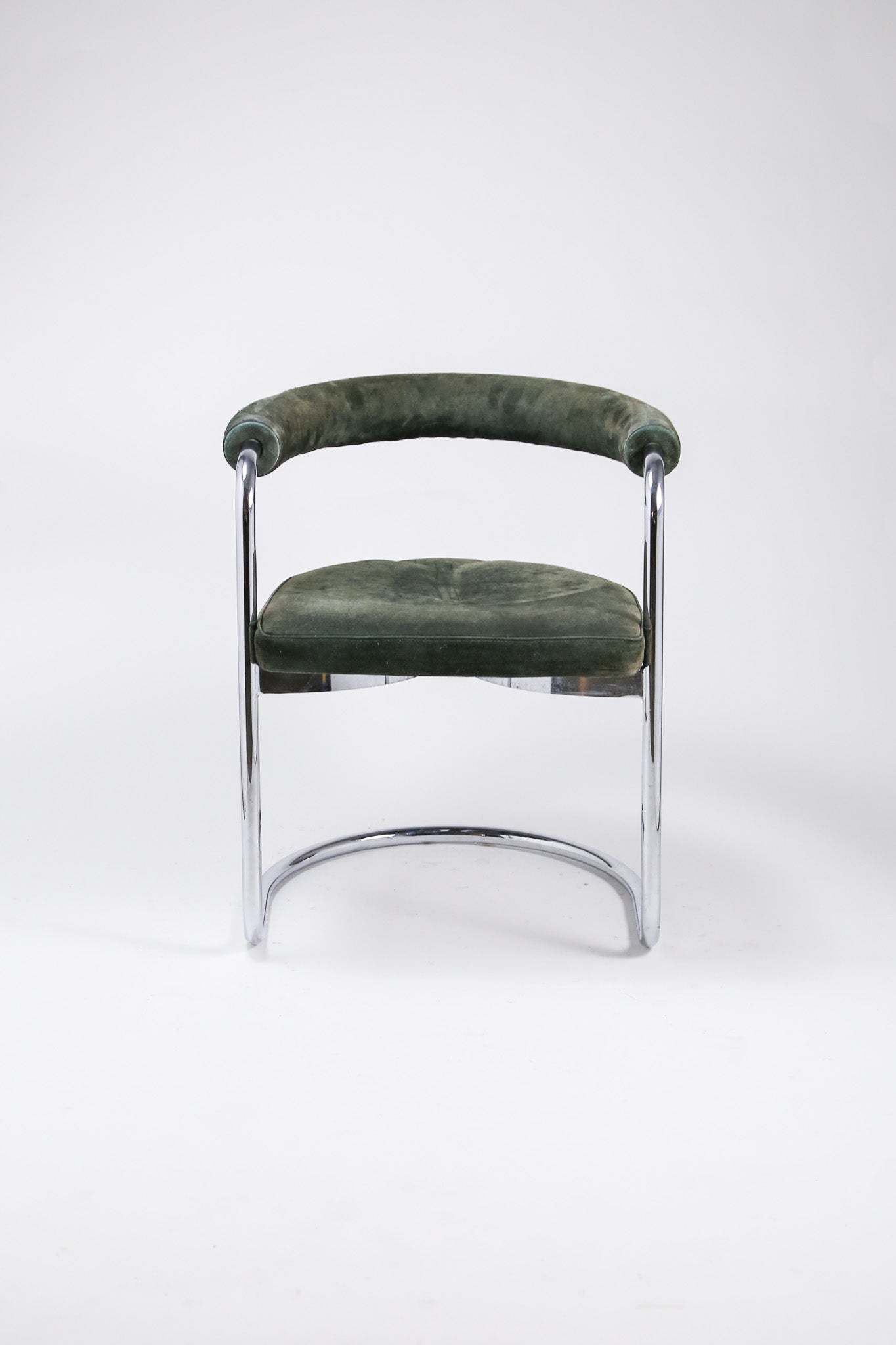 Steel Frame Suede Cantilever Arm Chair / スチールフレーム スエード カンチレバー アームチェア