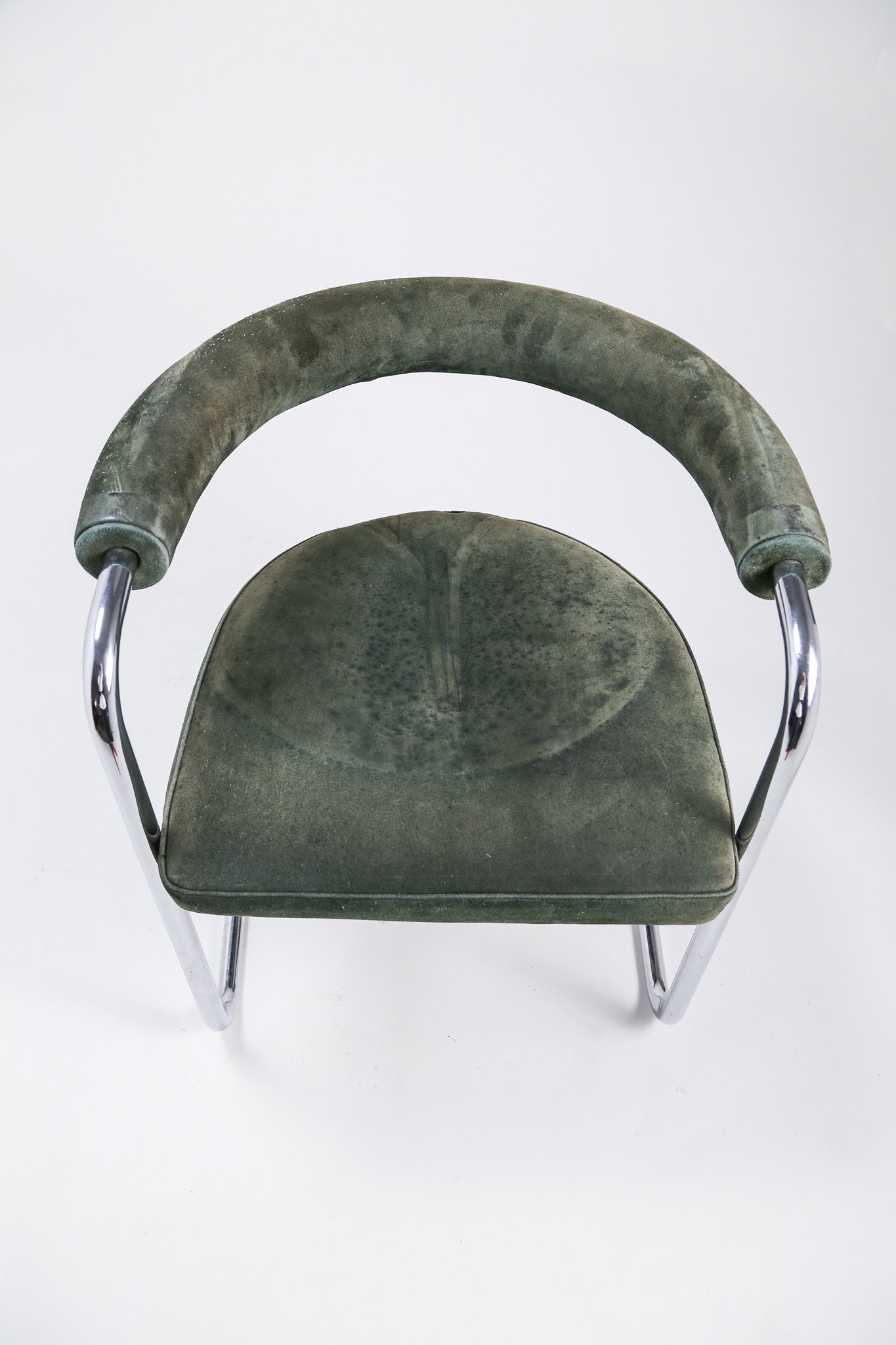 Steel Frame Suede Cantilever Arm Chair / スチールフレーム スエード カンチレバー アームチェア