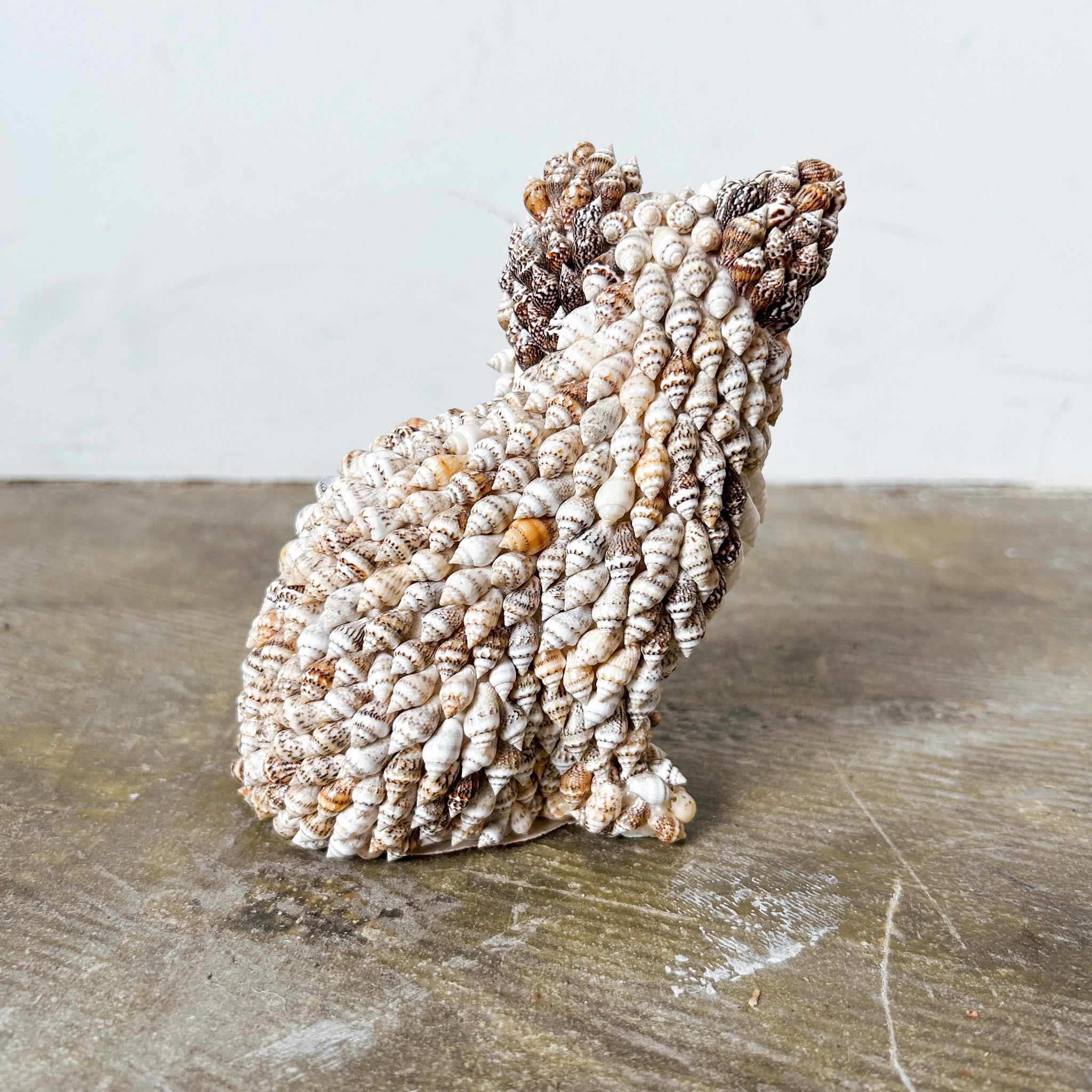 Seashell Cat Figurine / 貝殻アートの猫