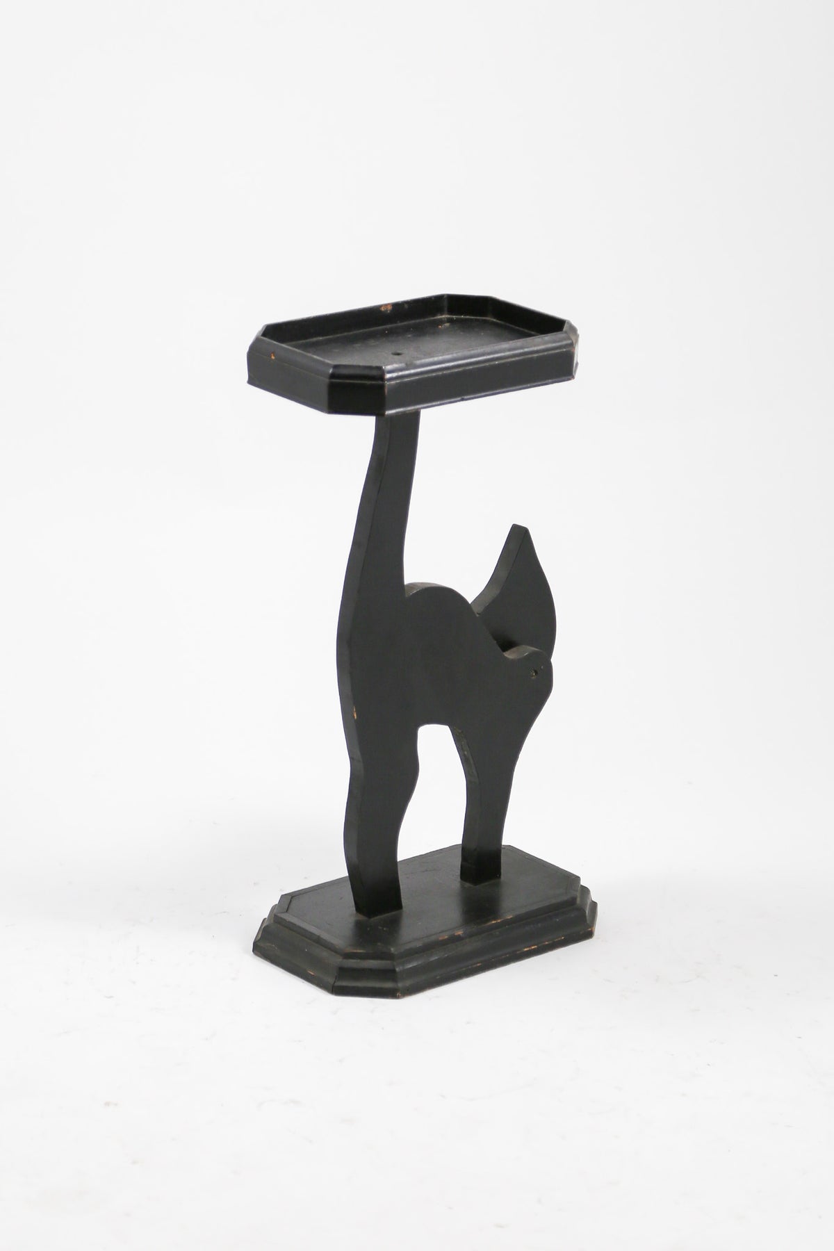Black Cat Display Stand / 黒猫の木製ディスプレイスタンド