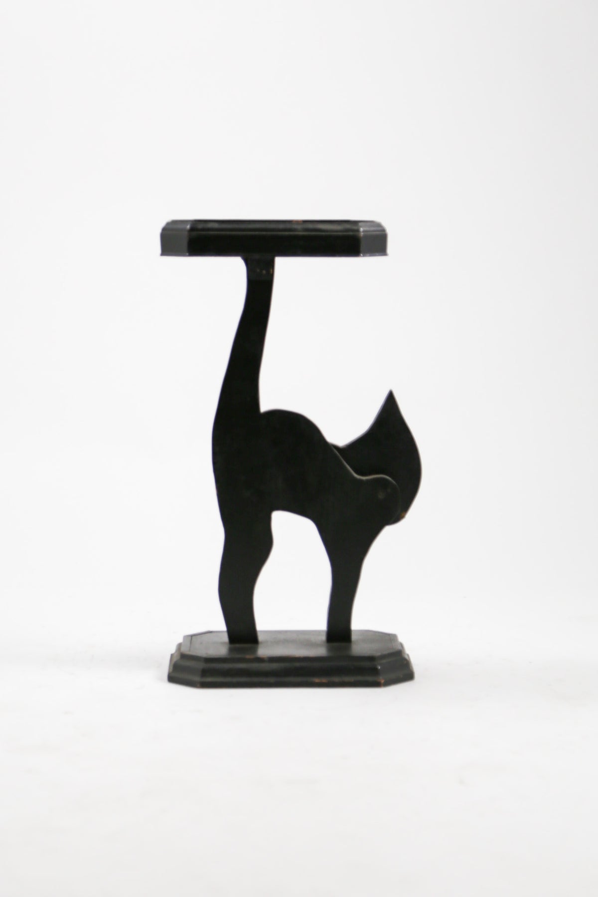 Black Cat Display Stand / 黒猫の木製ディスプレイスタンド