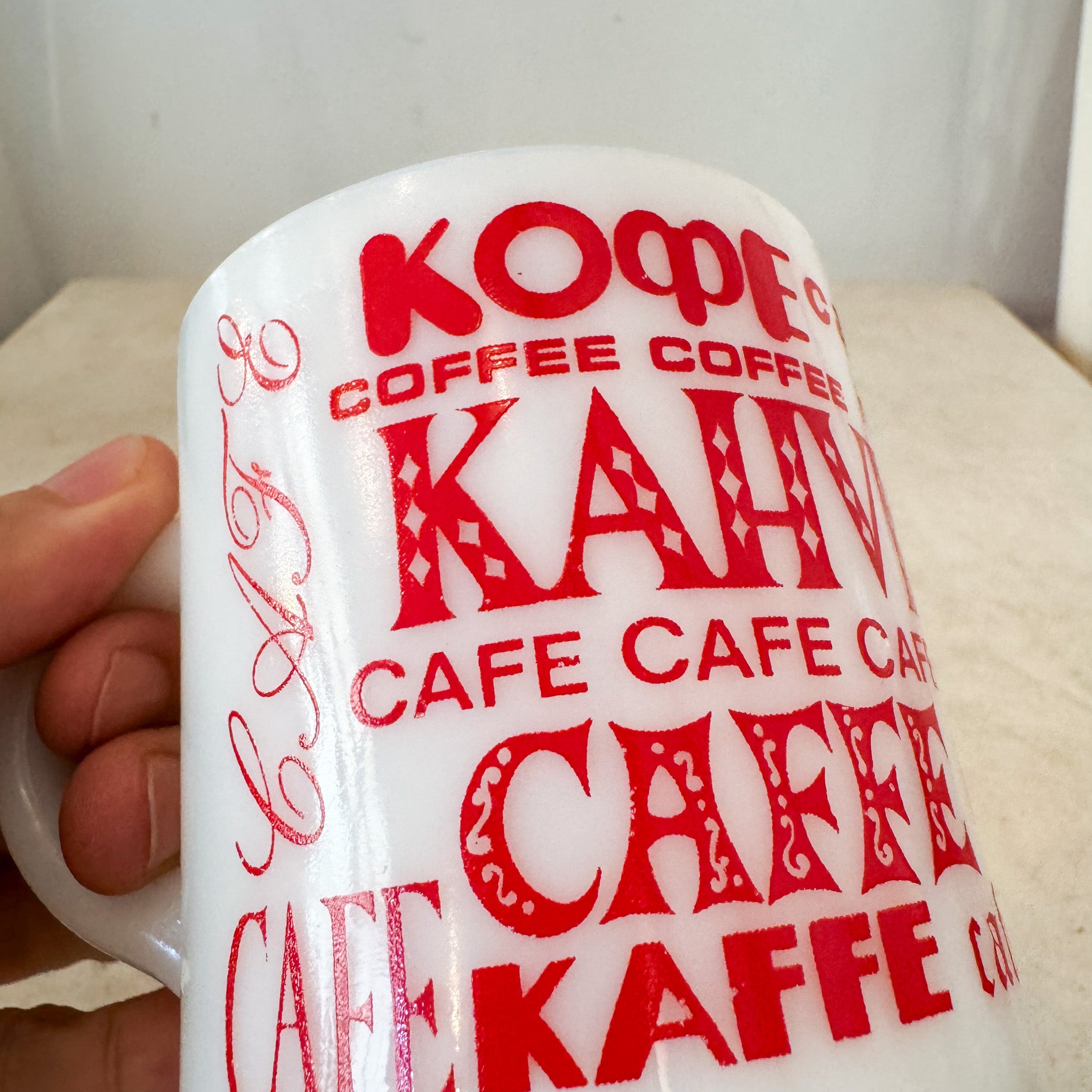 CAFE Milk Glass Mug /  CAFEミルクガラスマグ