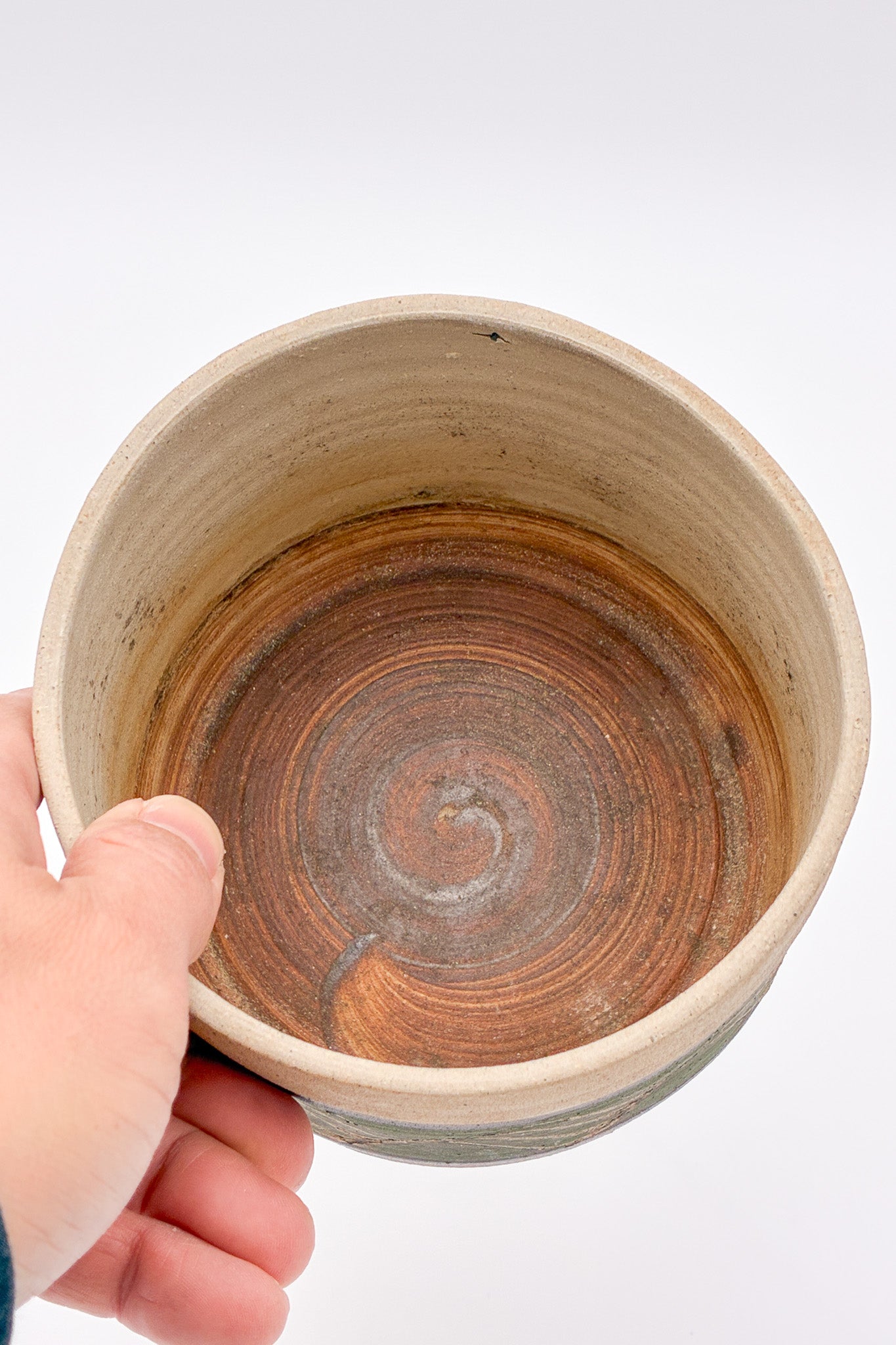 Wavy Green Ceramic Jar / なみなみの絵柄 陶器 グリーン