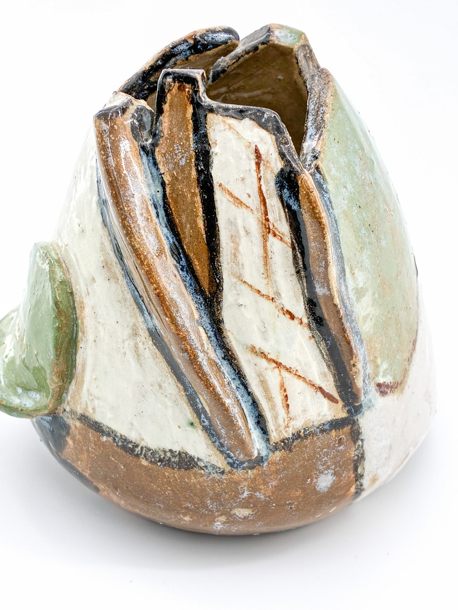 Light Green Painted Flower Vase / ライトグリーン ペイント フラワーベース